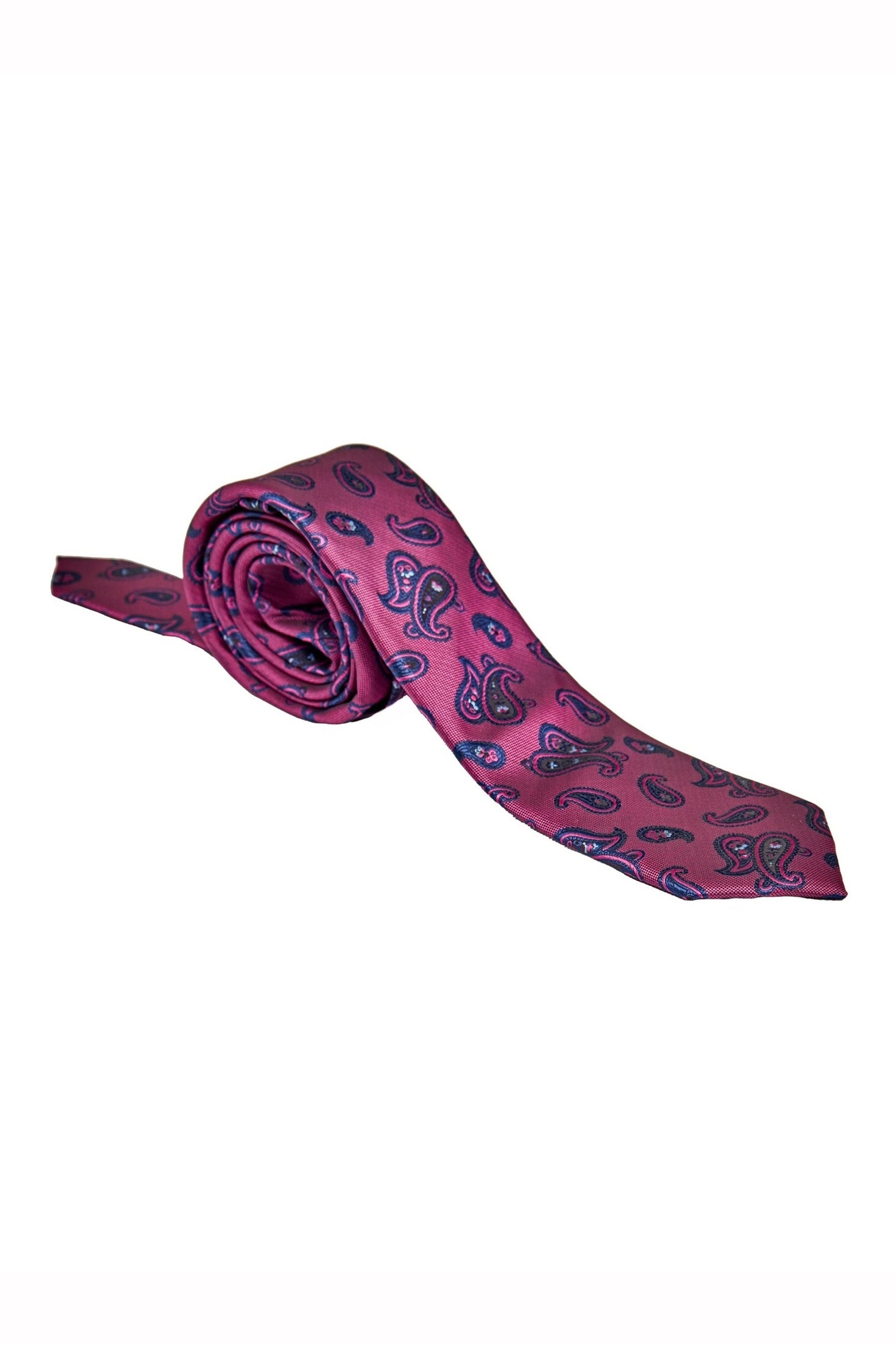 BURNT PINK PAISLEY PRINT NECKTIE SET