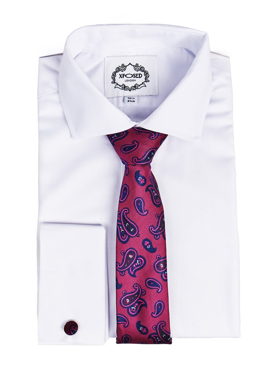 BURNT PINK PAISLEY PRINT NECKTIE SET