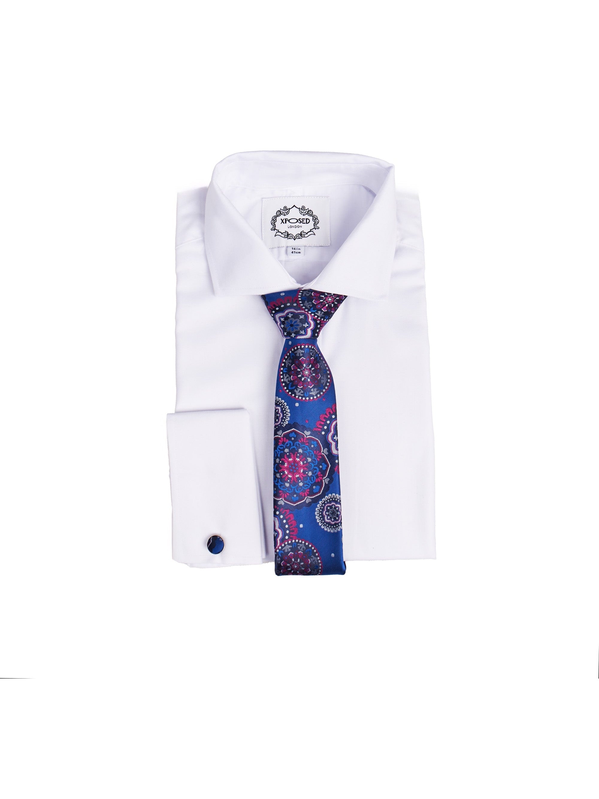 BLUE FLORAL PAISLEY NECK TIE SET
