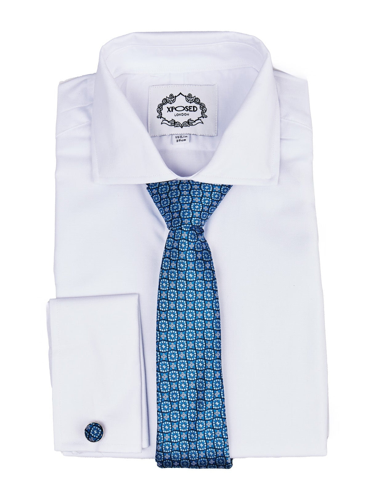 FROZEN BLUE MINI FLORAL NECK TIE SET