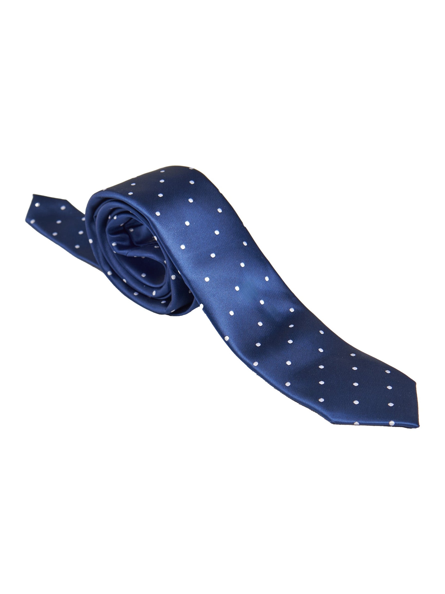 NAVY POLKA DOT NECK TIE SET