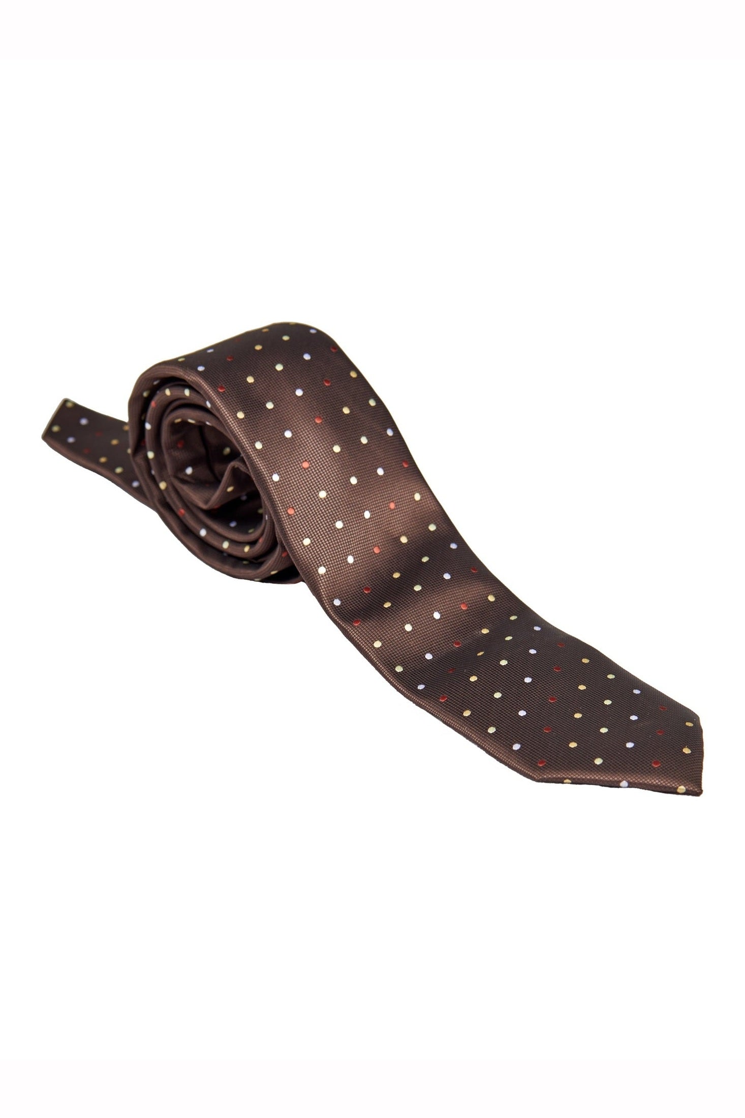BROWN POLKA DOT NECK TIE SET
