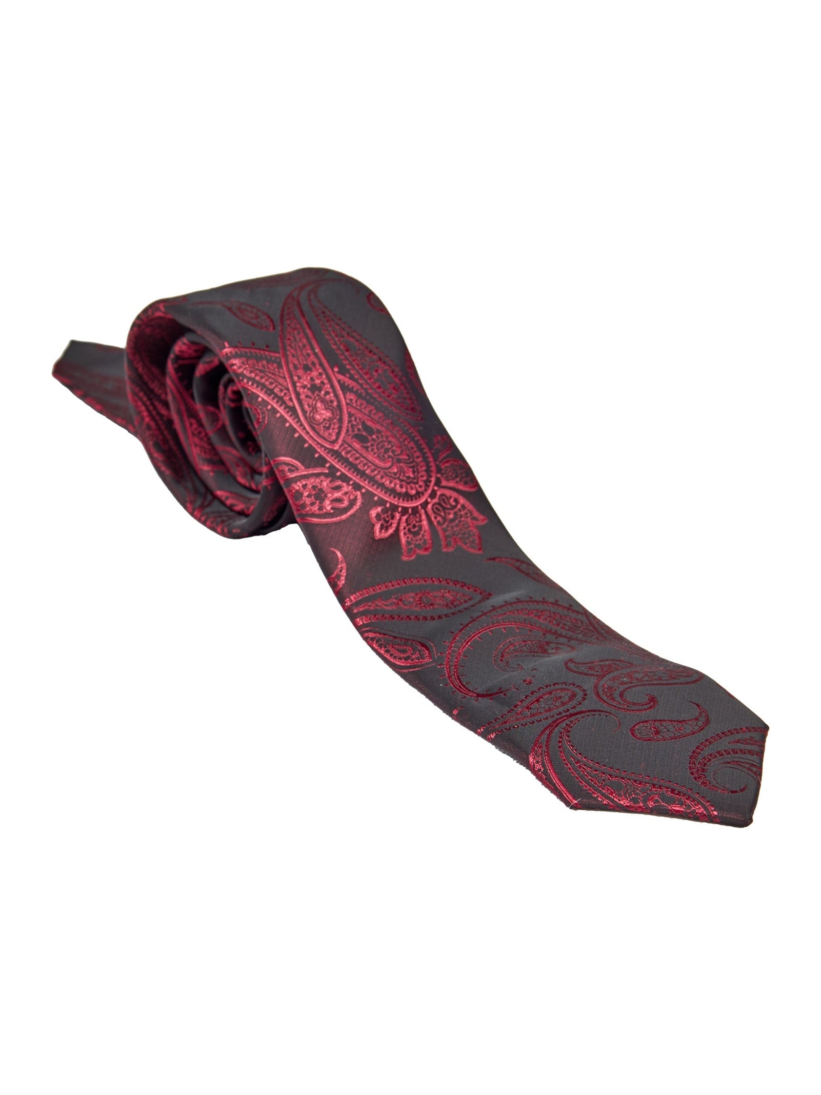 MAROON PAISLEY PRINT NECKTIE SET