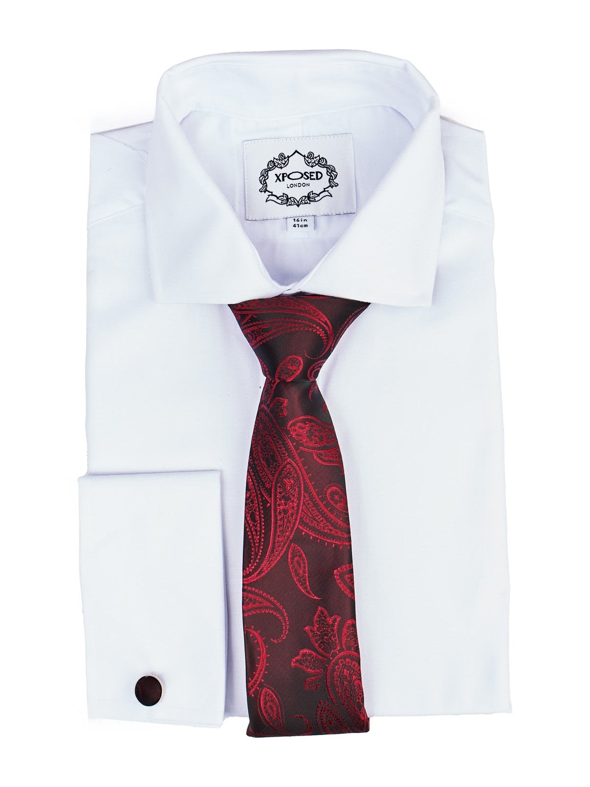 MAROON PAISLEY PRINT NECKTIE SET