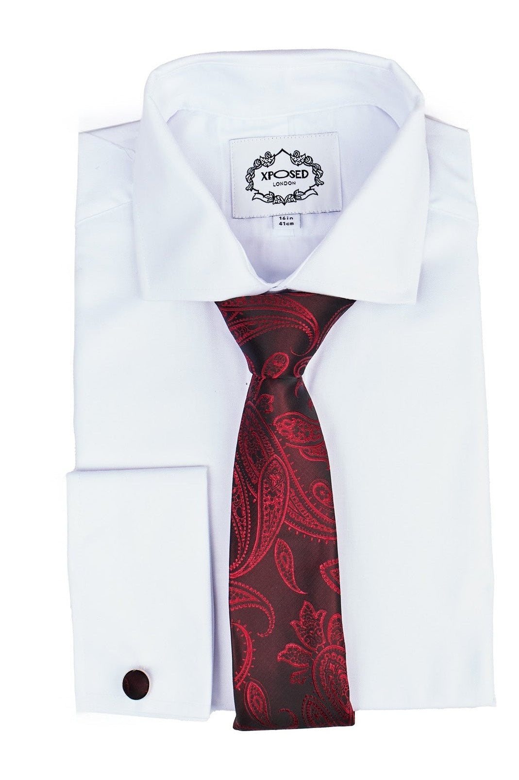 MAROON PAISLEY PRINT NECKTIE SET
