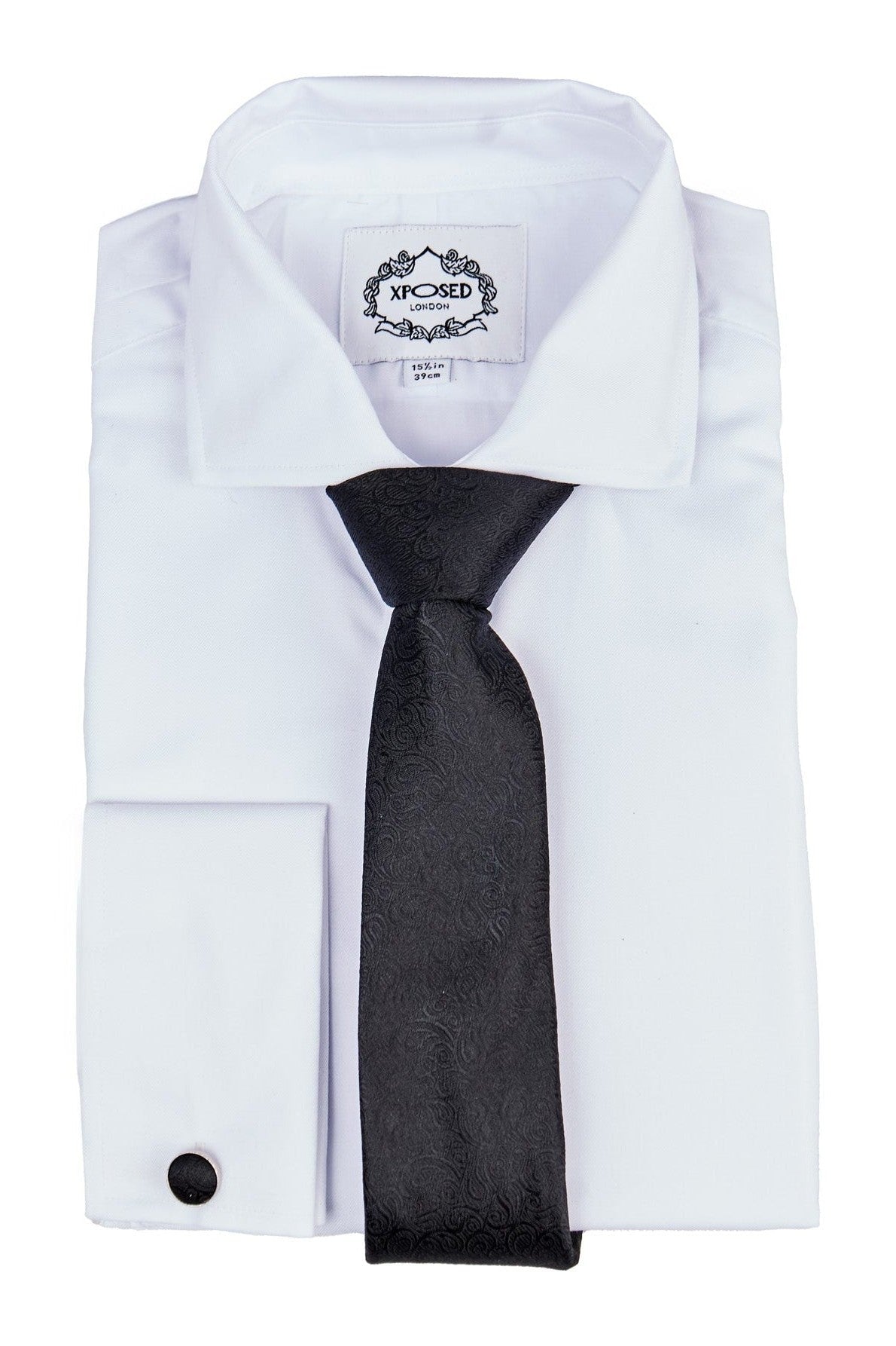 BLACK PAISLEY NECK TIE SET