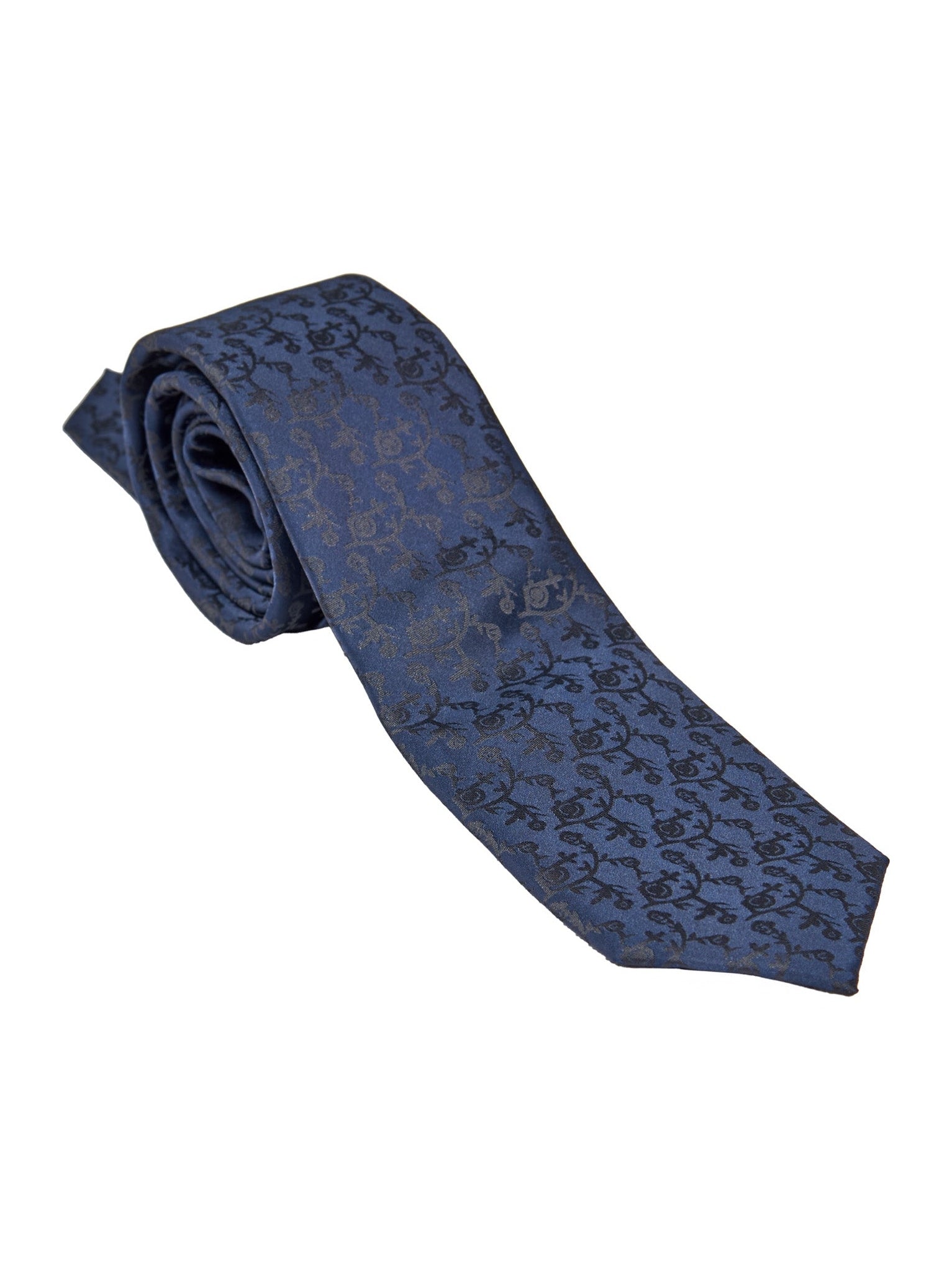 NAVY FLORAL PAISLEY NECK TIE SET