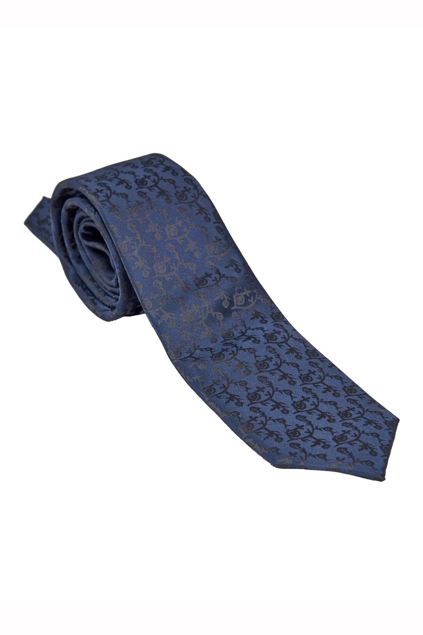 NAVY FLORAL PAISLEY NECK TIE SET