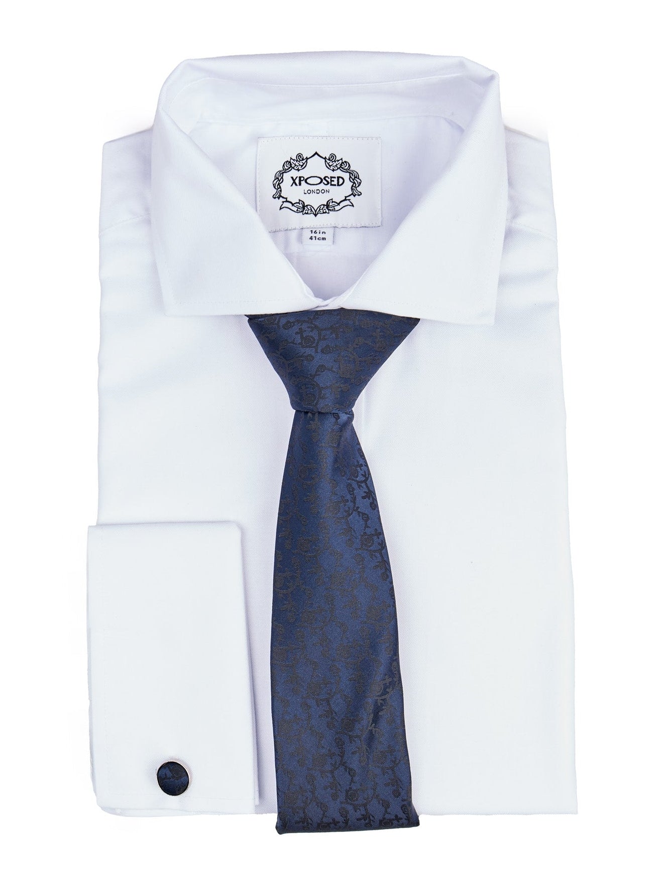 NAVY FLORAL PAISLEY NECK TIE SET