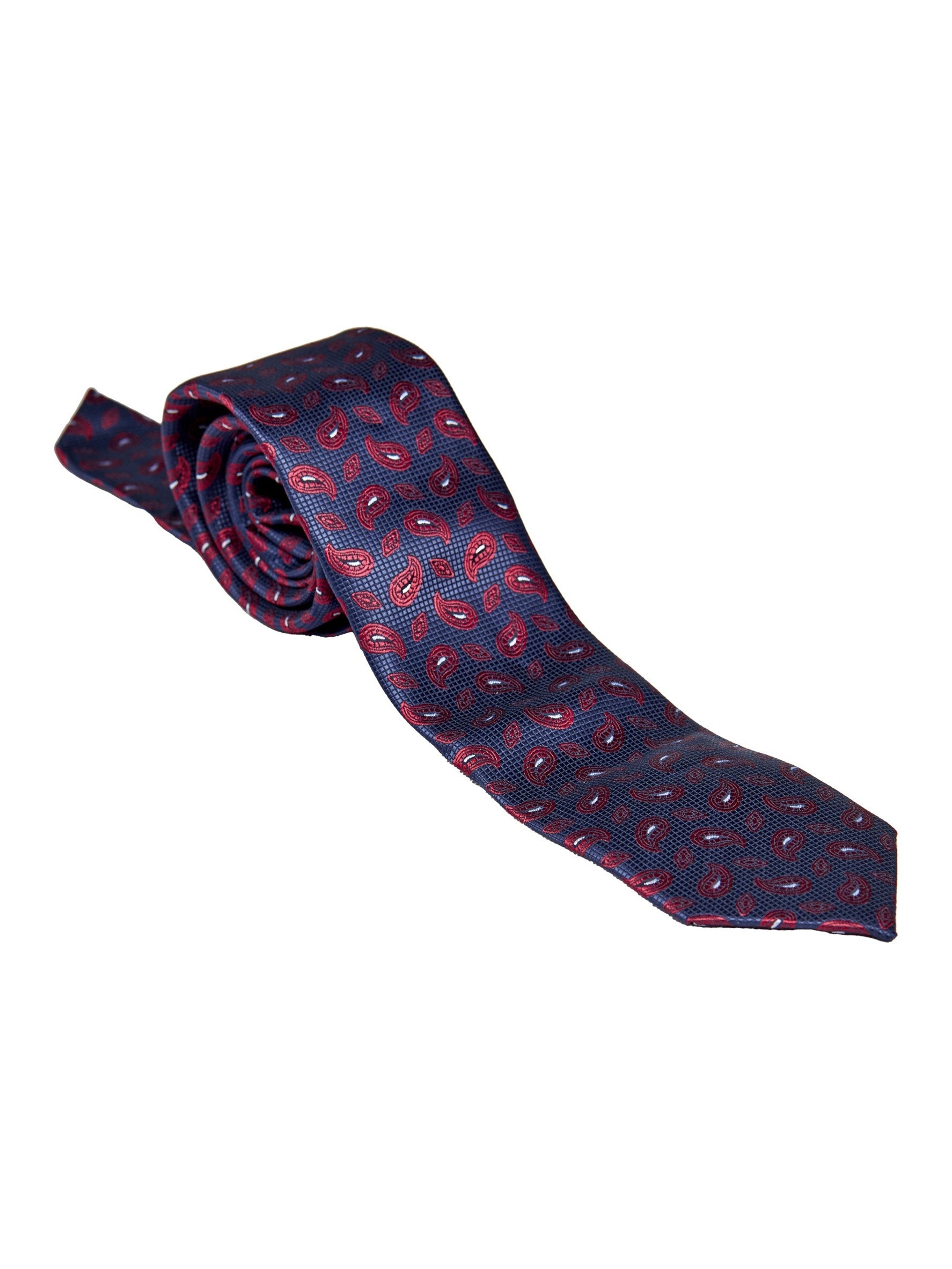 NAVY PAISLEY PRINT NECKTIE SET