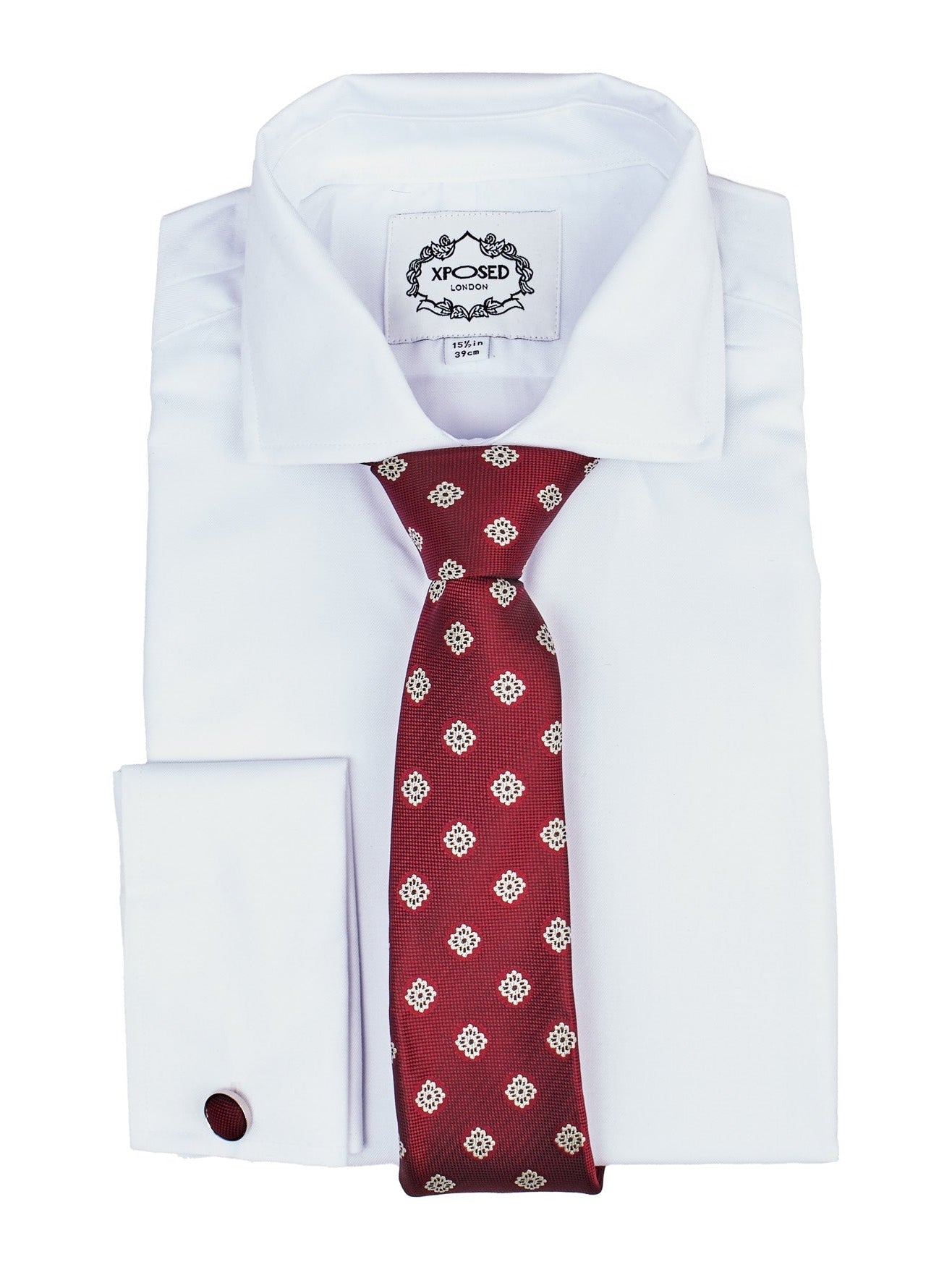 MAROON MINI FLORAL NECK TIE SET