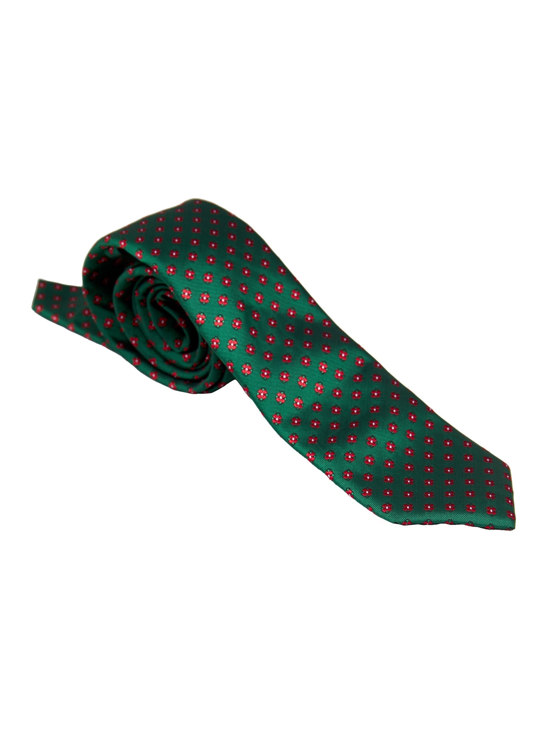 GREEN MINI FLORAL NECK TIE SET
