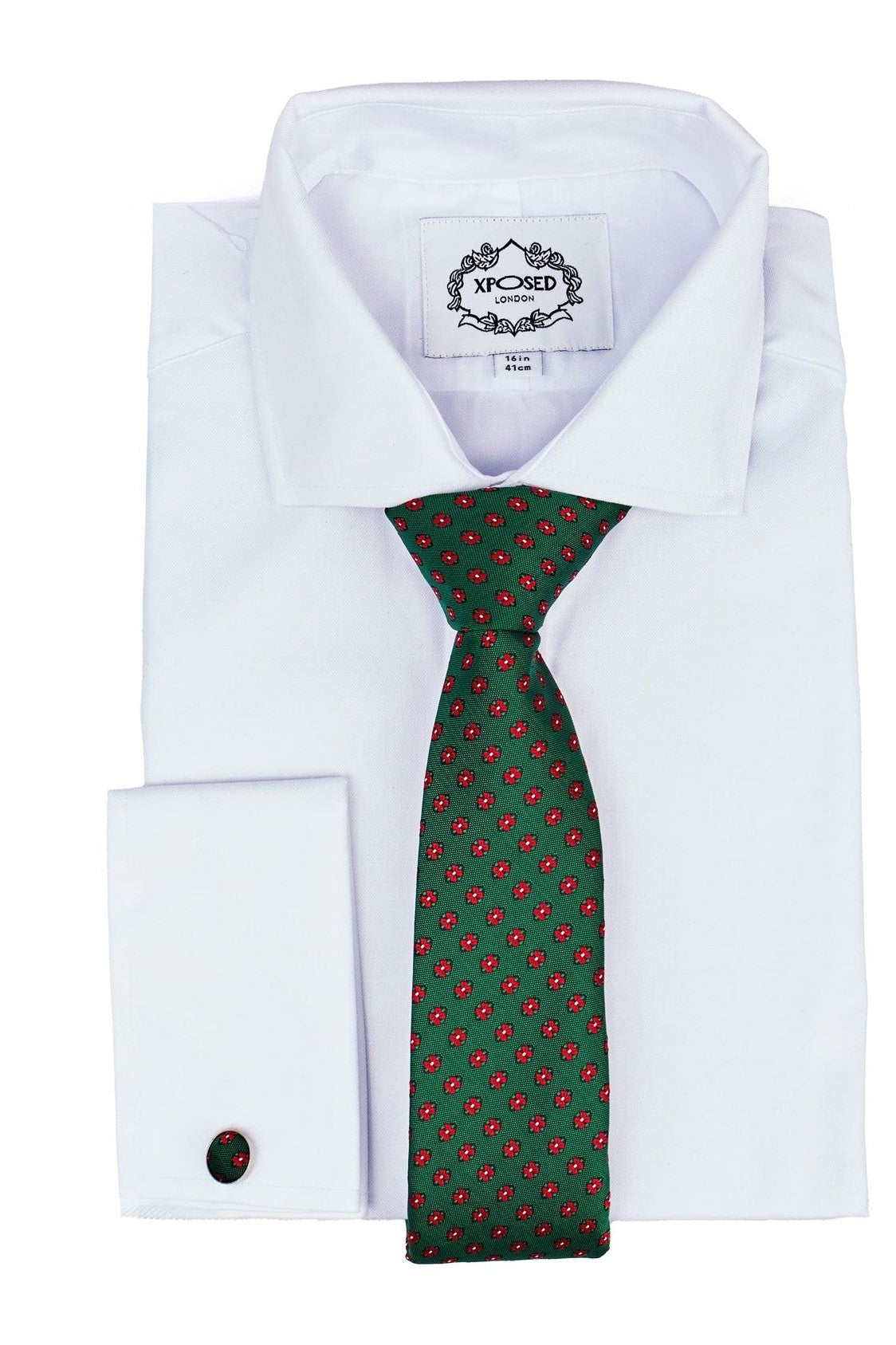 GREEN MINI FLORAL NECK TIE SET