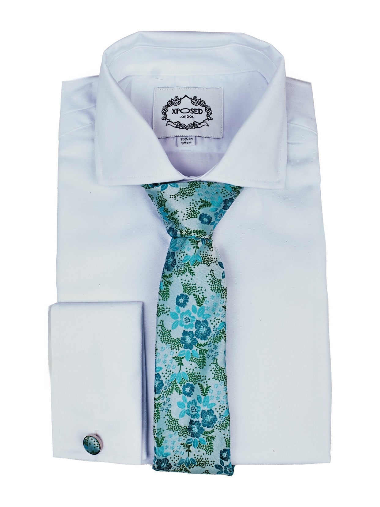FROZEN BLUE FLORAL PRINT NECK TIE SET