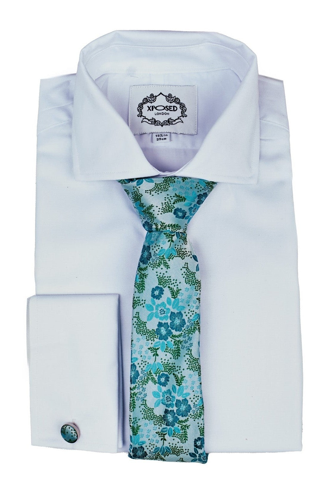 FROZEN BLUE FLORAL PRINT NECK TIE SET