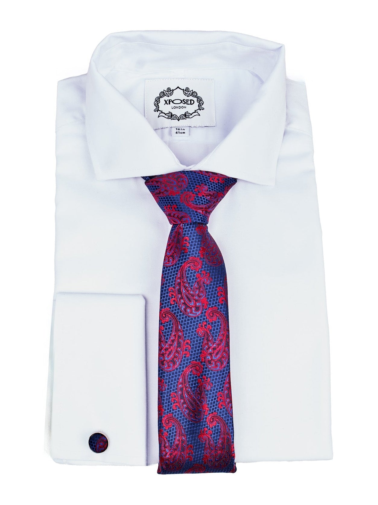 BLUE PAISLEY PRINT NECKTIE SET