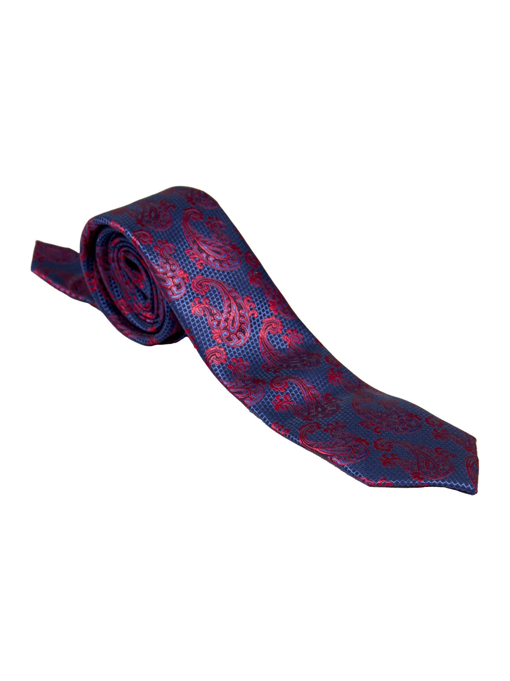 BLUE PAISLEY PRINT NECKTIE SET