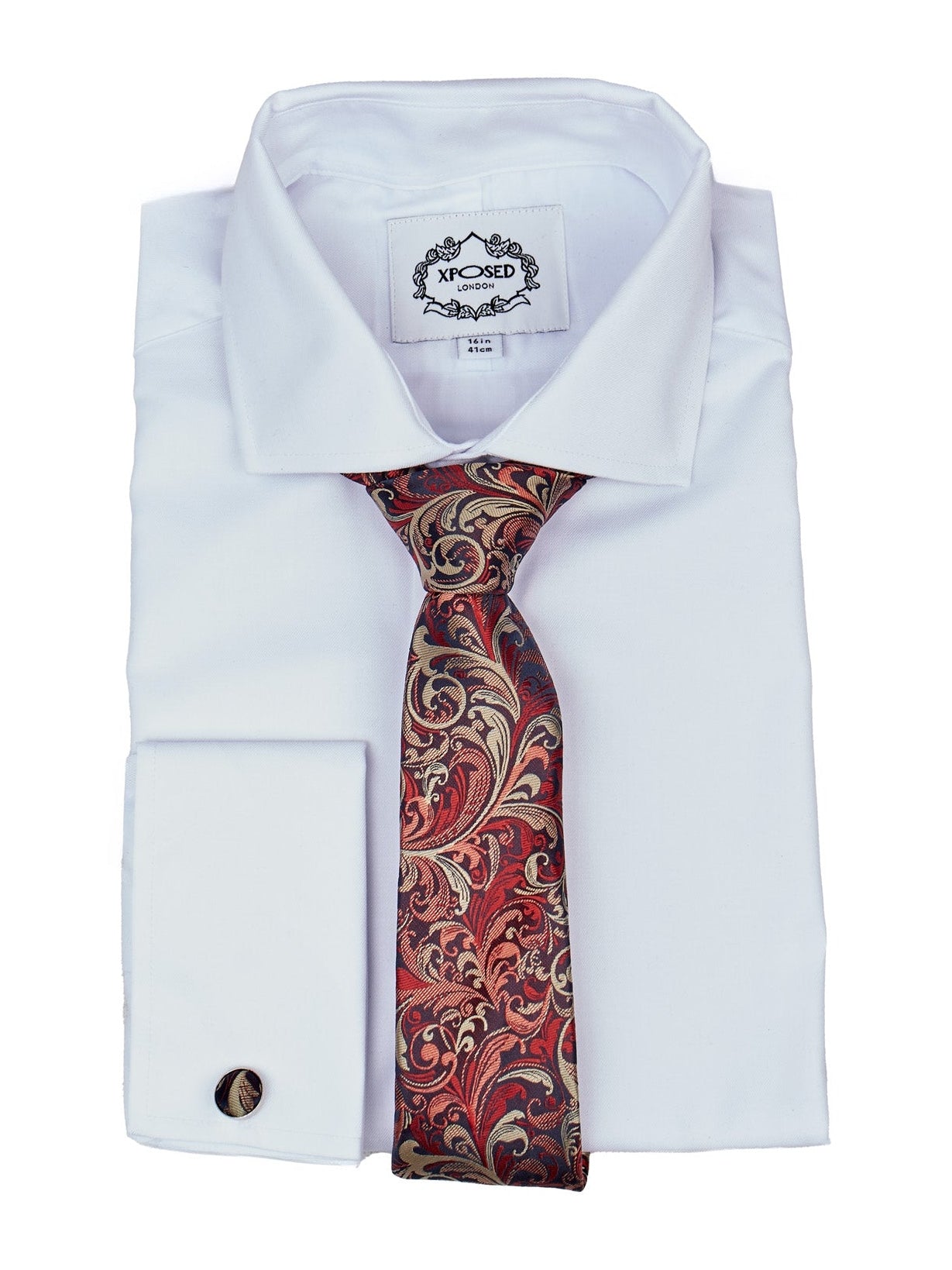 MAROON FLORAL PAISLEY NECK TIE SET