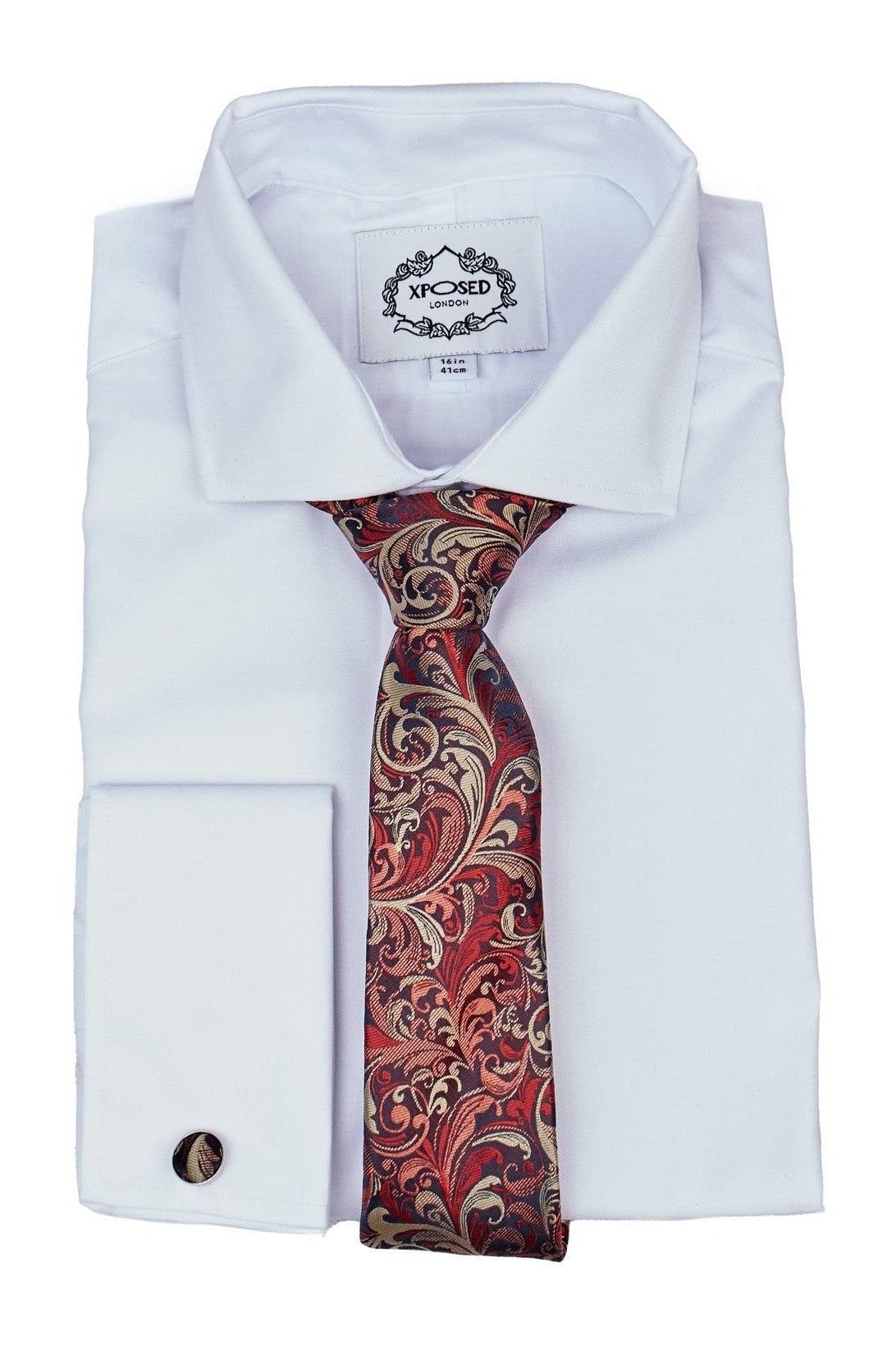 MAROON FLORAL PAISLEY NECK TIE SET