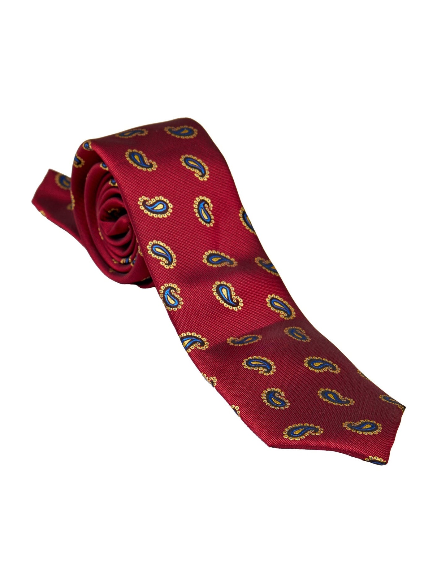 RED PAISLEY PRINT NECKTIE SET