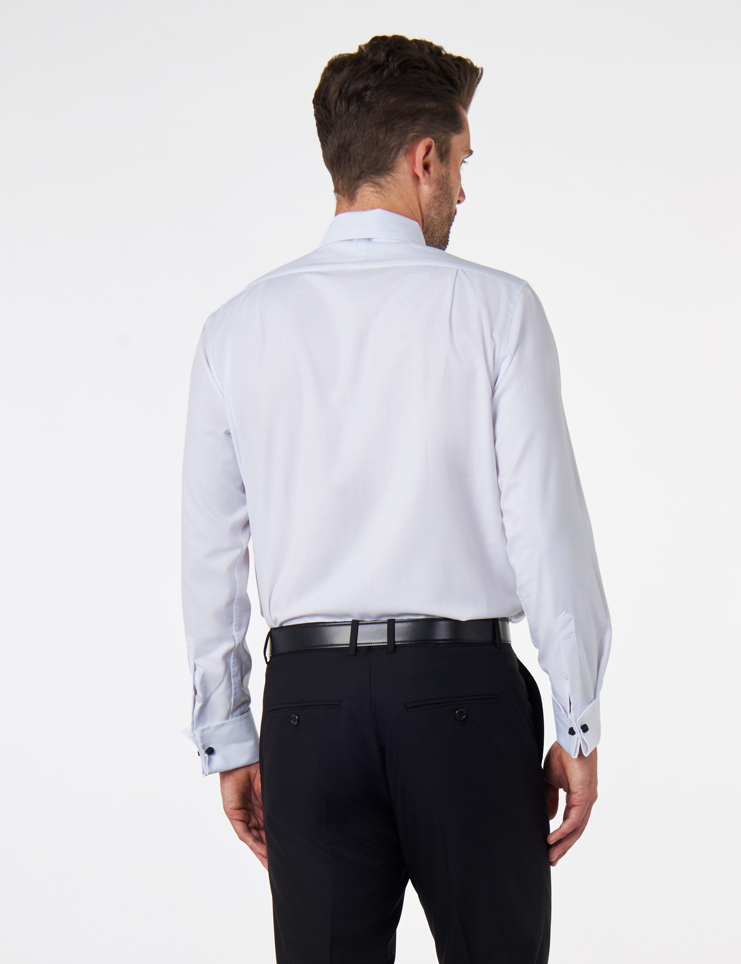 White Shirt with Double Cufflinks