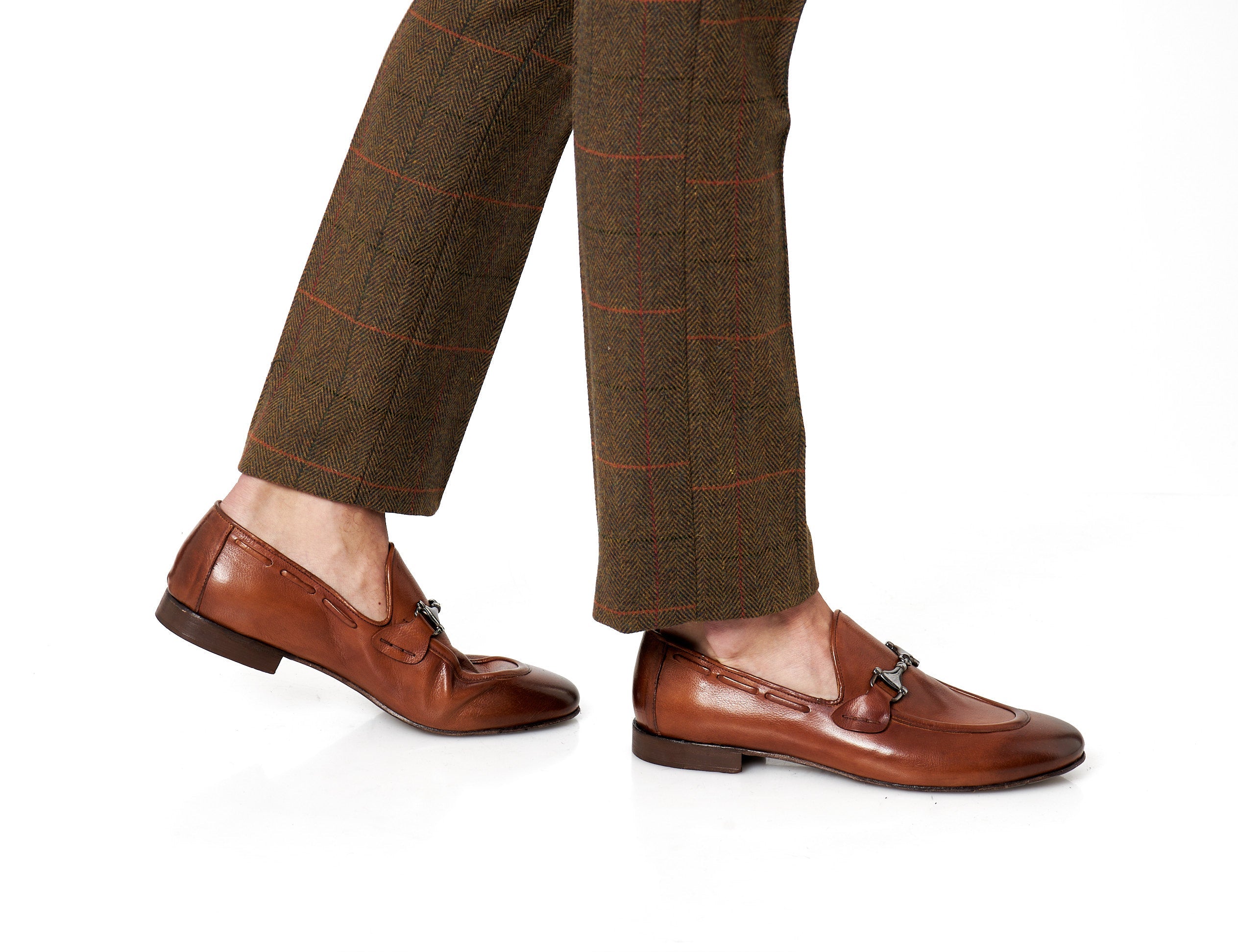 NAPLES 02 - ITALIAN LEATHER SNAFFLE BIT LOAFER IN BROWN