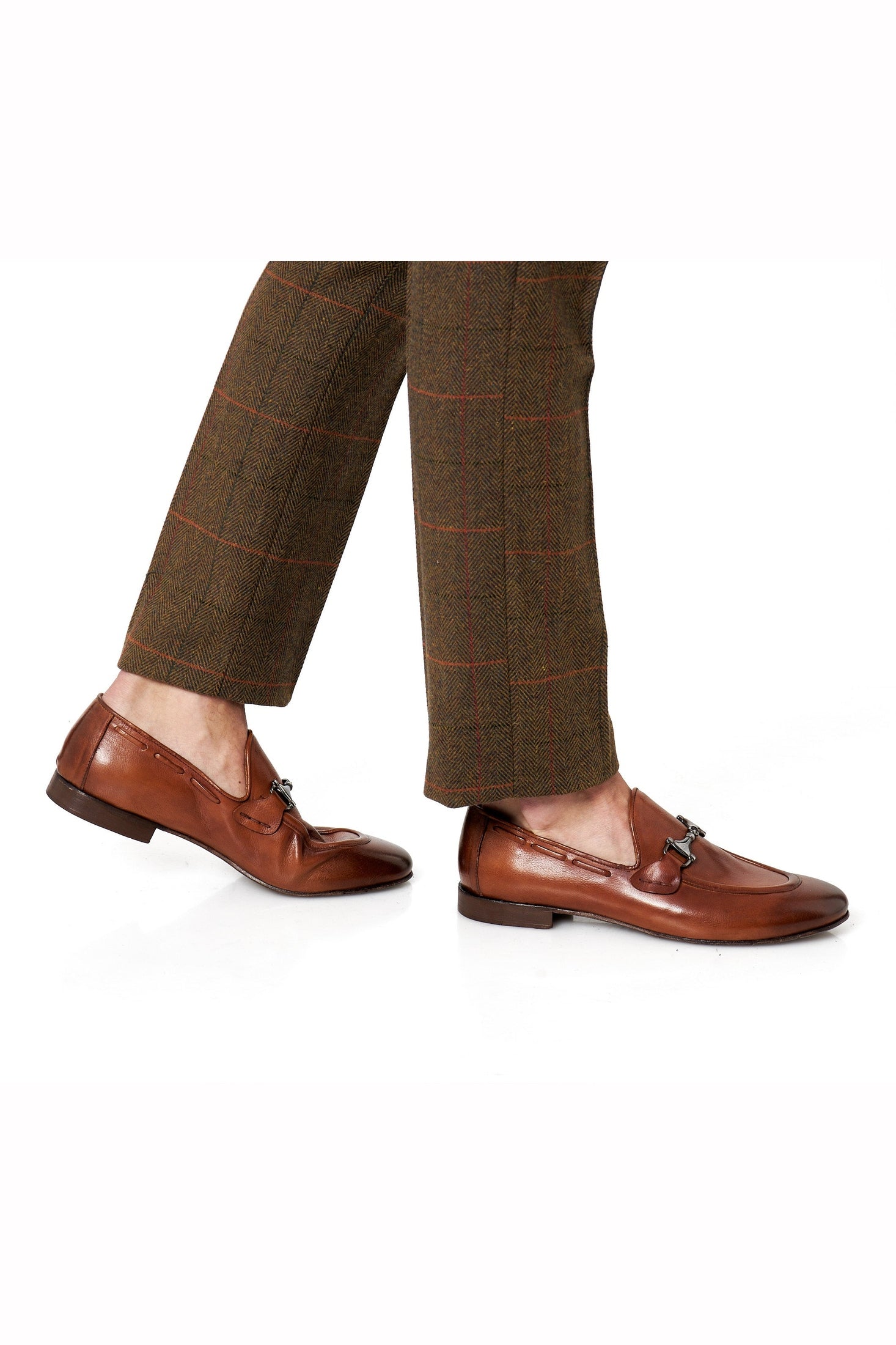 NAPLES 02 - ITALIAN LEATHER SNAFFLE BIT LOAFER IN BROWN