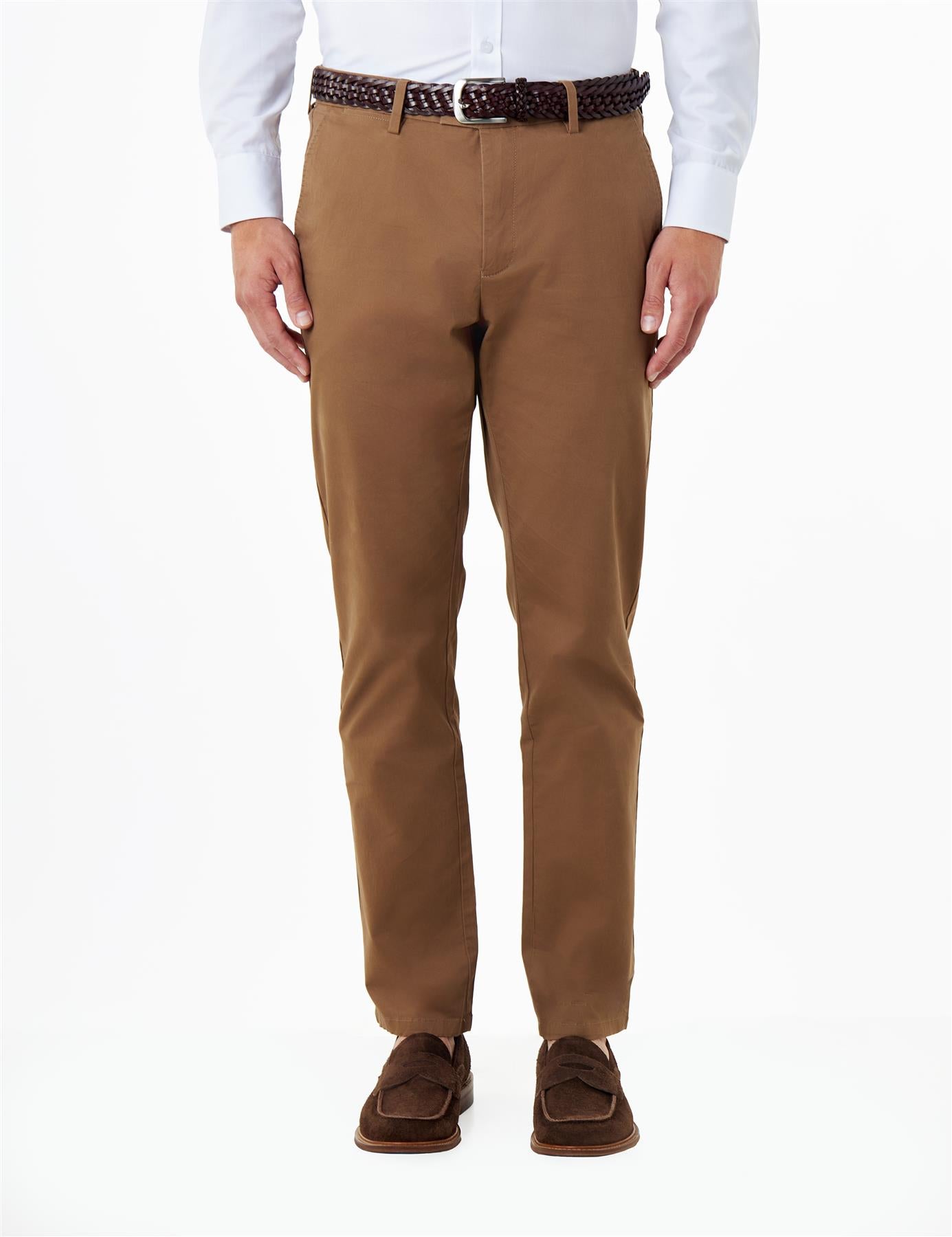 COTTON STRETCH CHINO BROWN