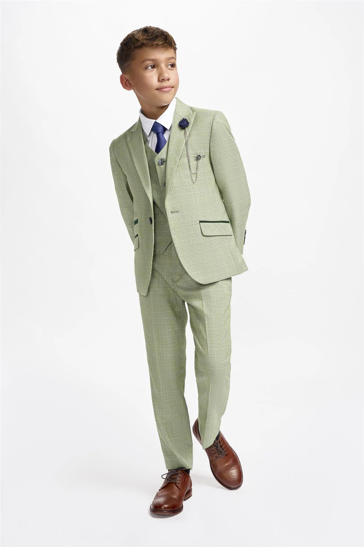 CARIDI SAGE THREE PIECE BOYS SUIT CAVANI