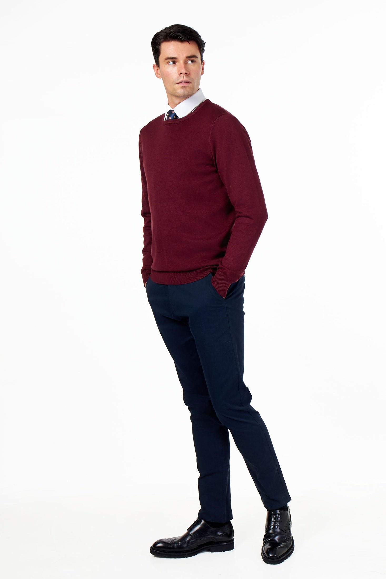 MEN’S PURE COTTON MAROON CREW NECK JUMPER