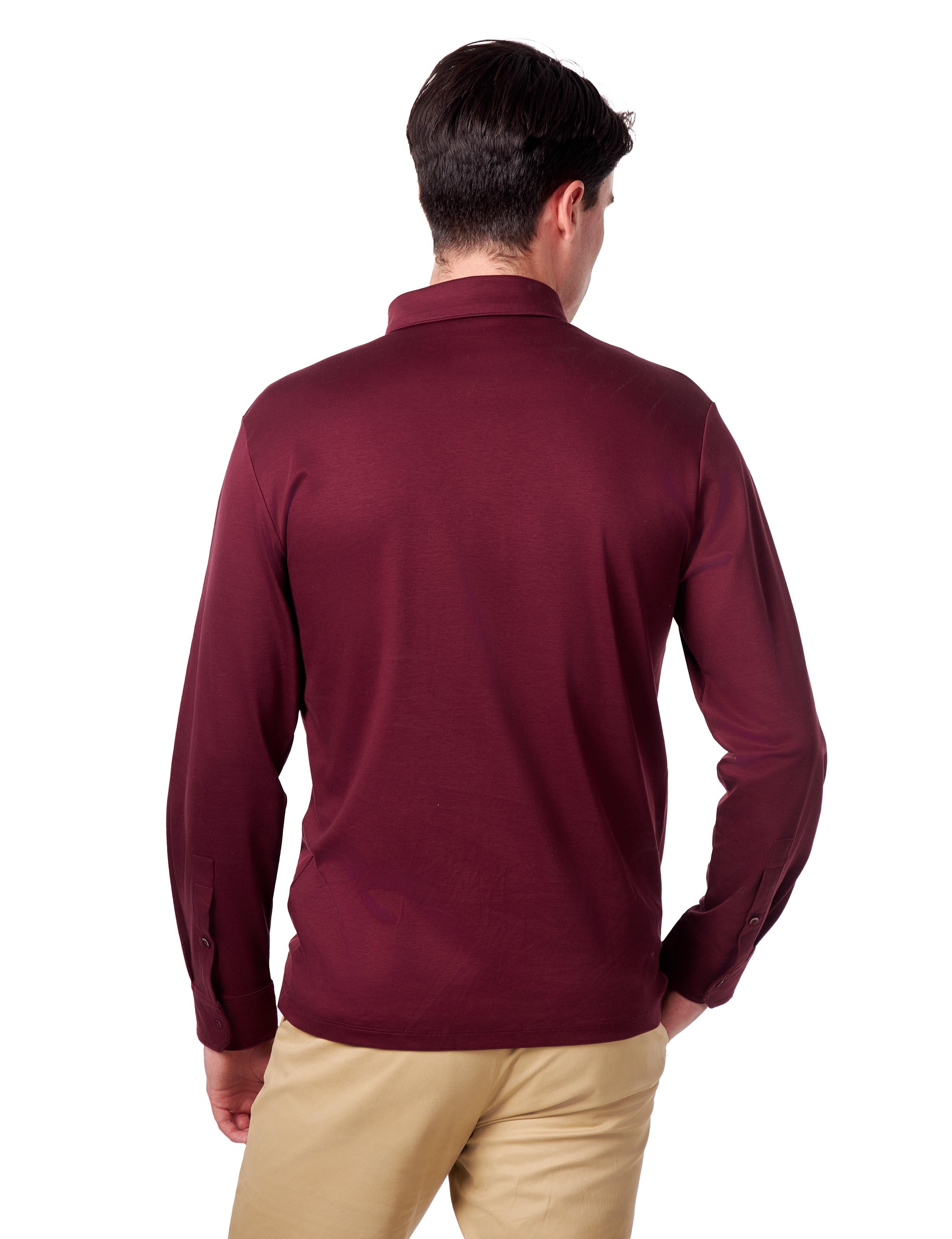 Mercerised Cotton Polo Shirts Long Sleeve