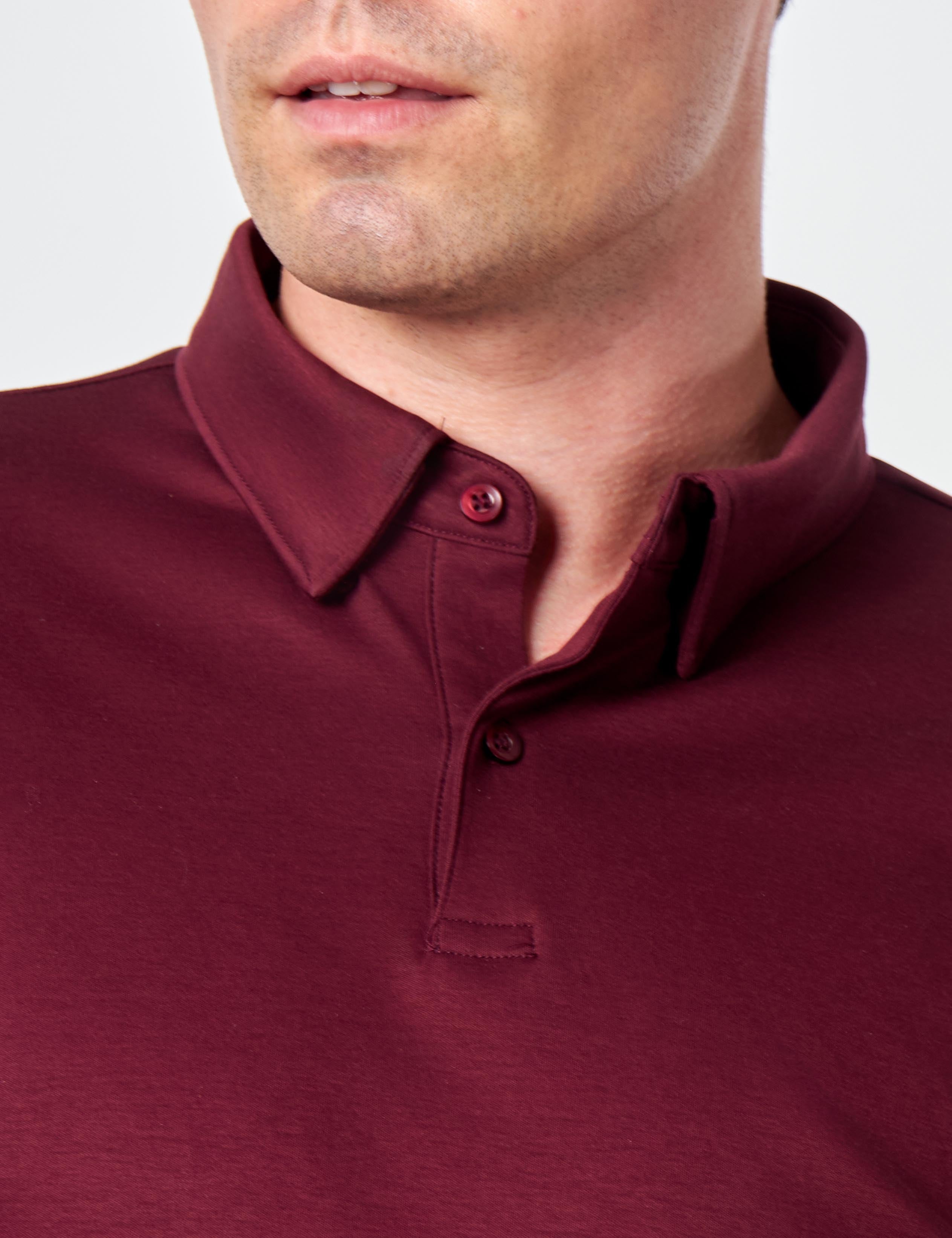 Mercerised Cotton Polo Shirts Long Sleeve
