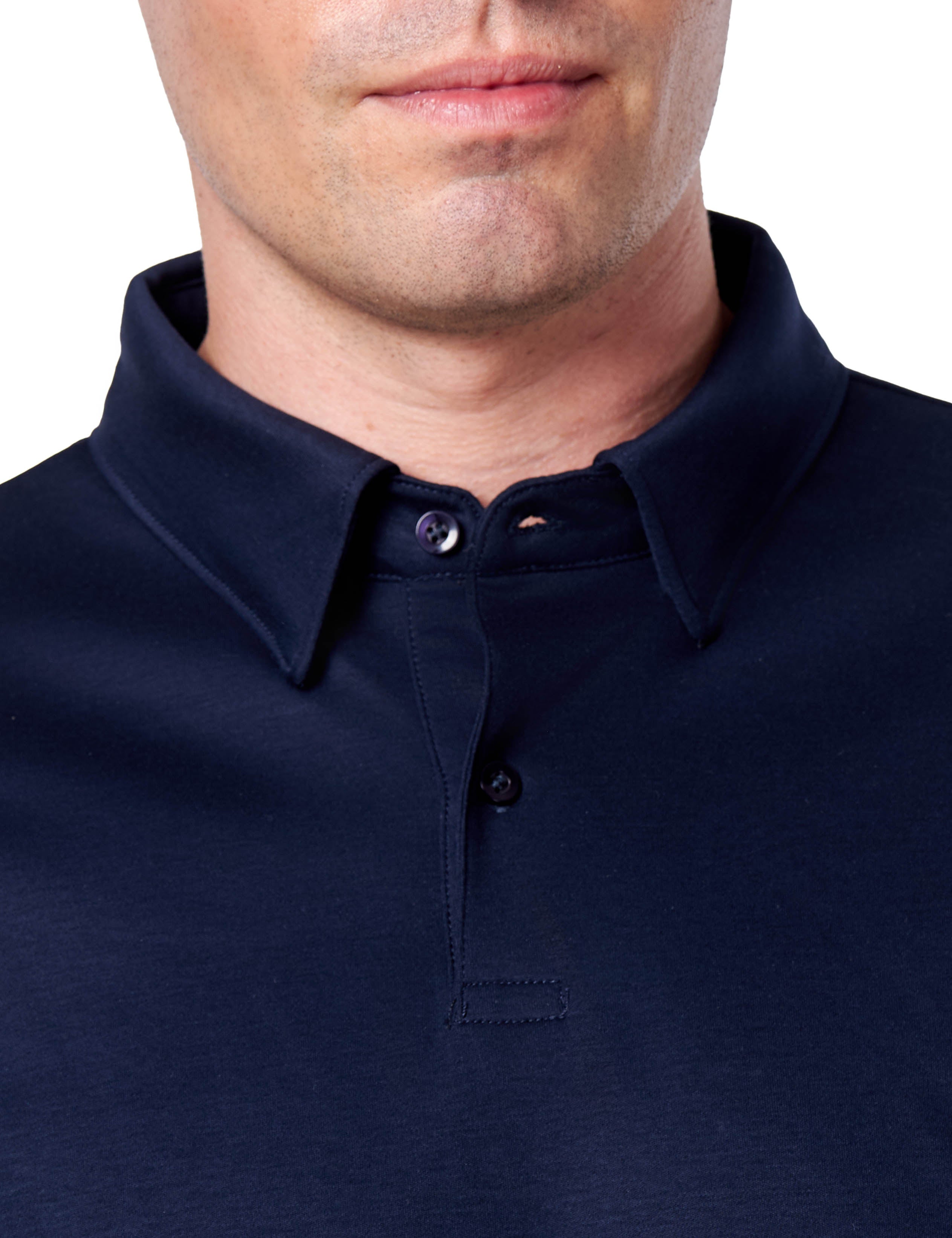 Mercerised Cotton Polo Shirts Long Sleeve