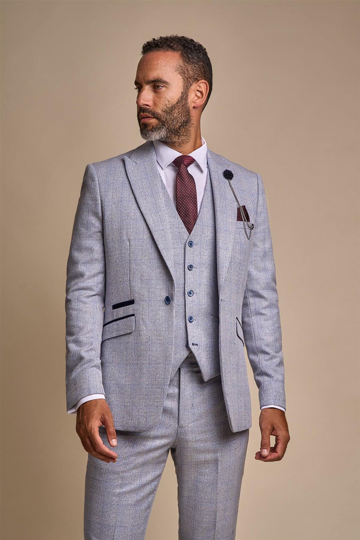 CARIDI - SLIM FIT SKY BLUE BLAZER CAVANI