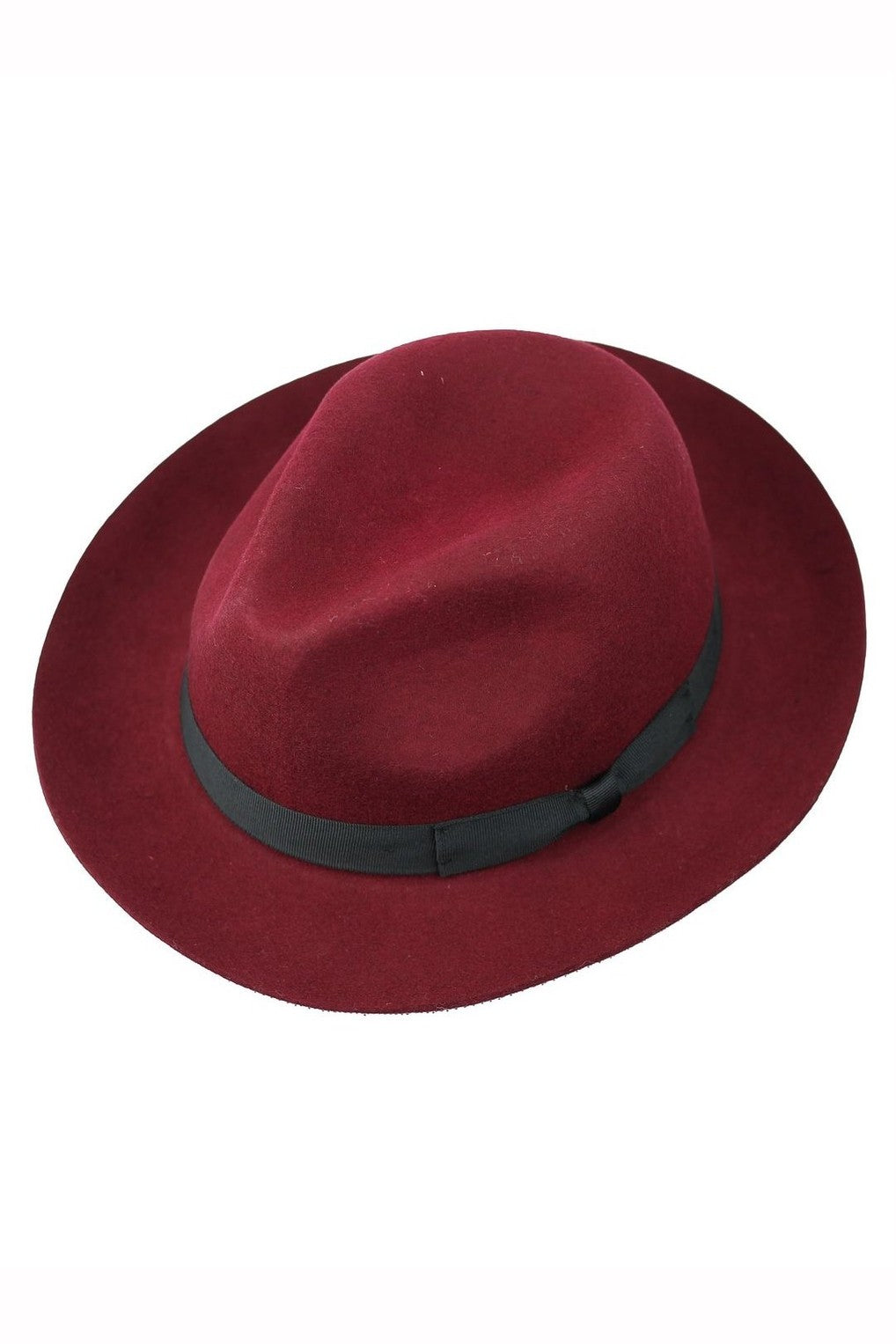 Gladwin Bond Snap 100% Wool Maroon Fedora Hat