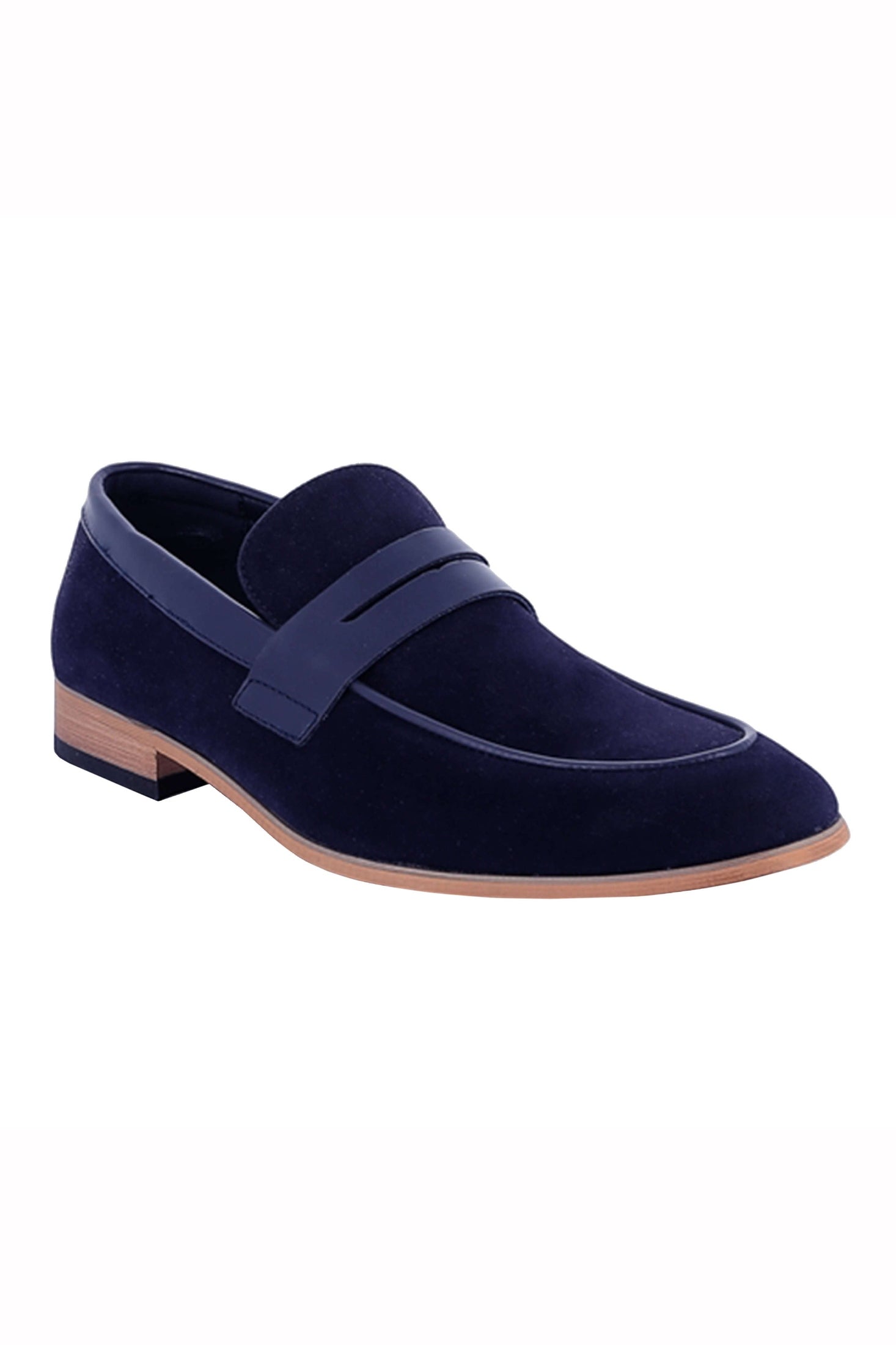 Men’s Suede Penny Loafers Retro Two Leather Shoes Smart Casual Slip on Slippers