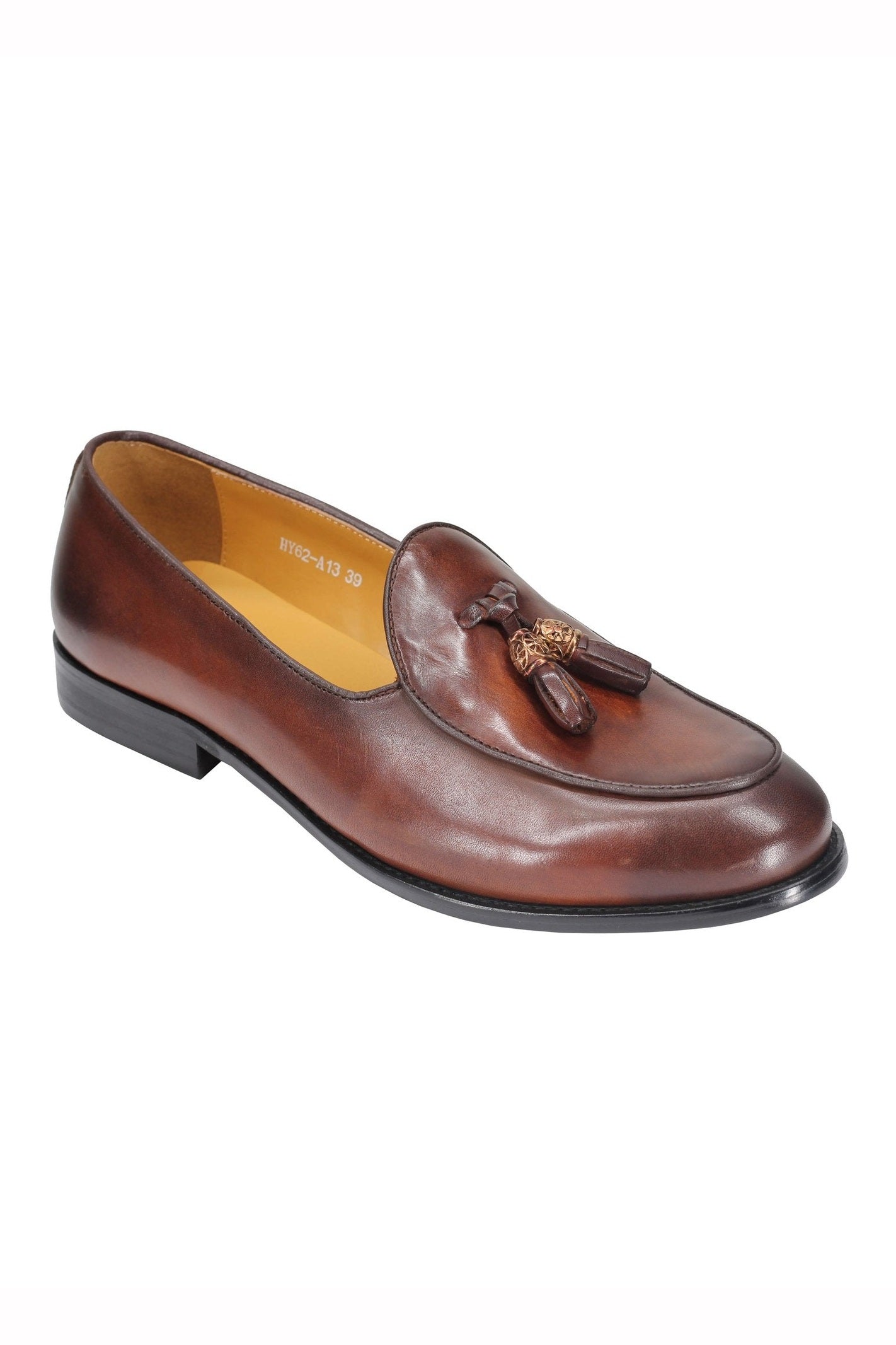 Leather Tassel Loafers in Tan