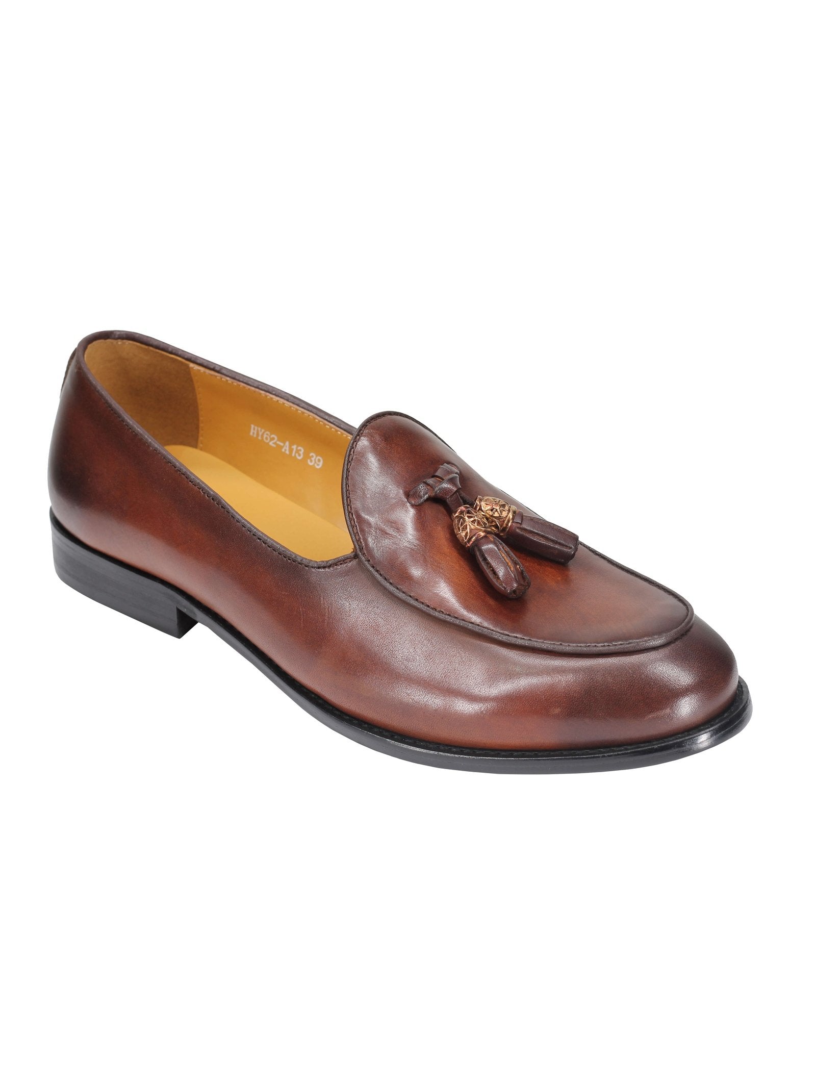 Leather Tassel Loafers in Tan