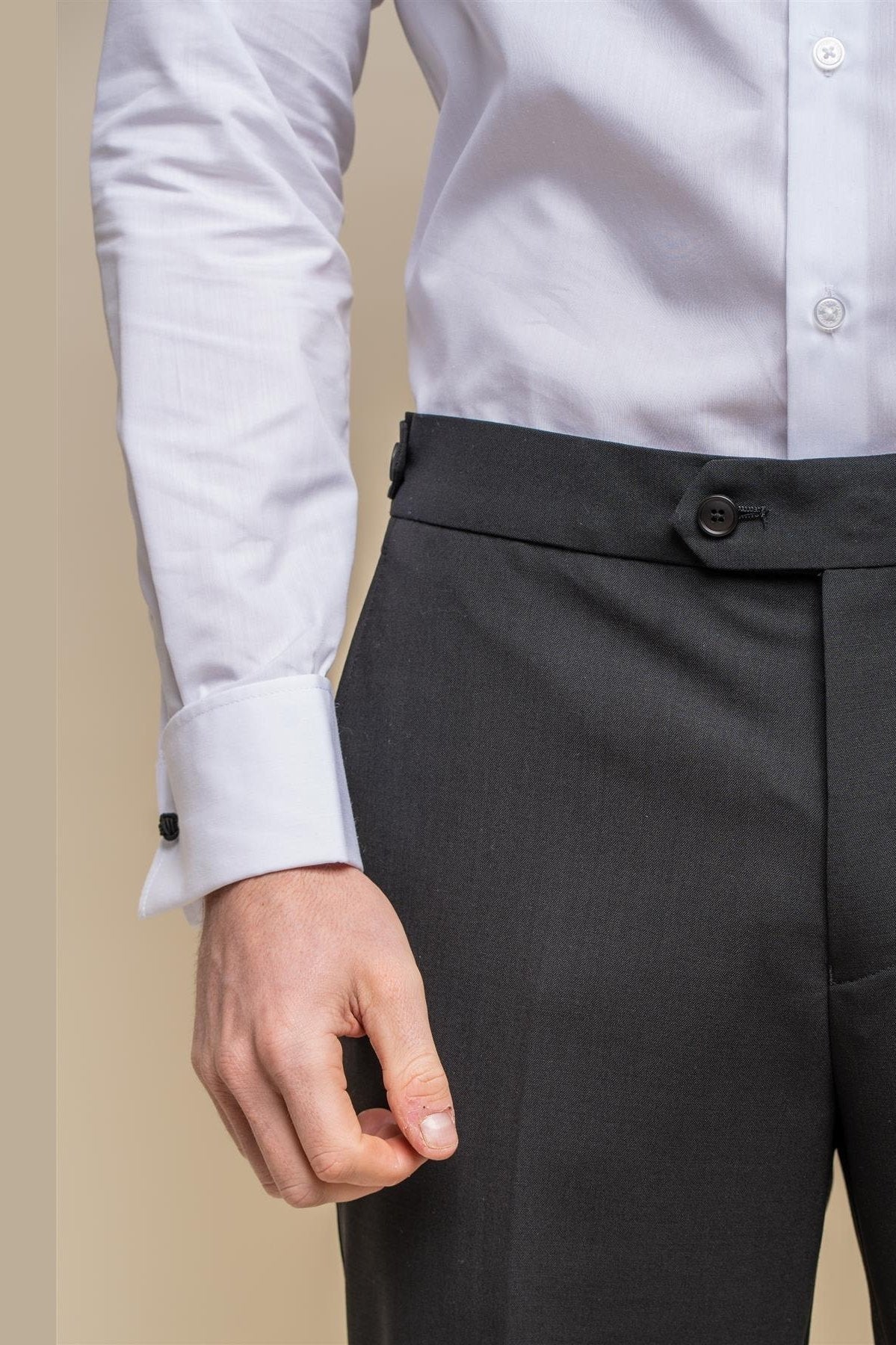 MENS ASPEN BLACK DOUBLE BREASTED SUIT CAVANI