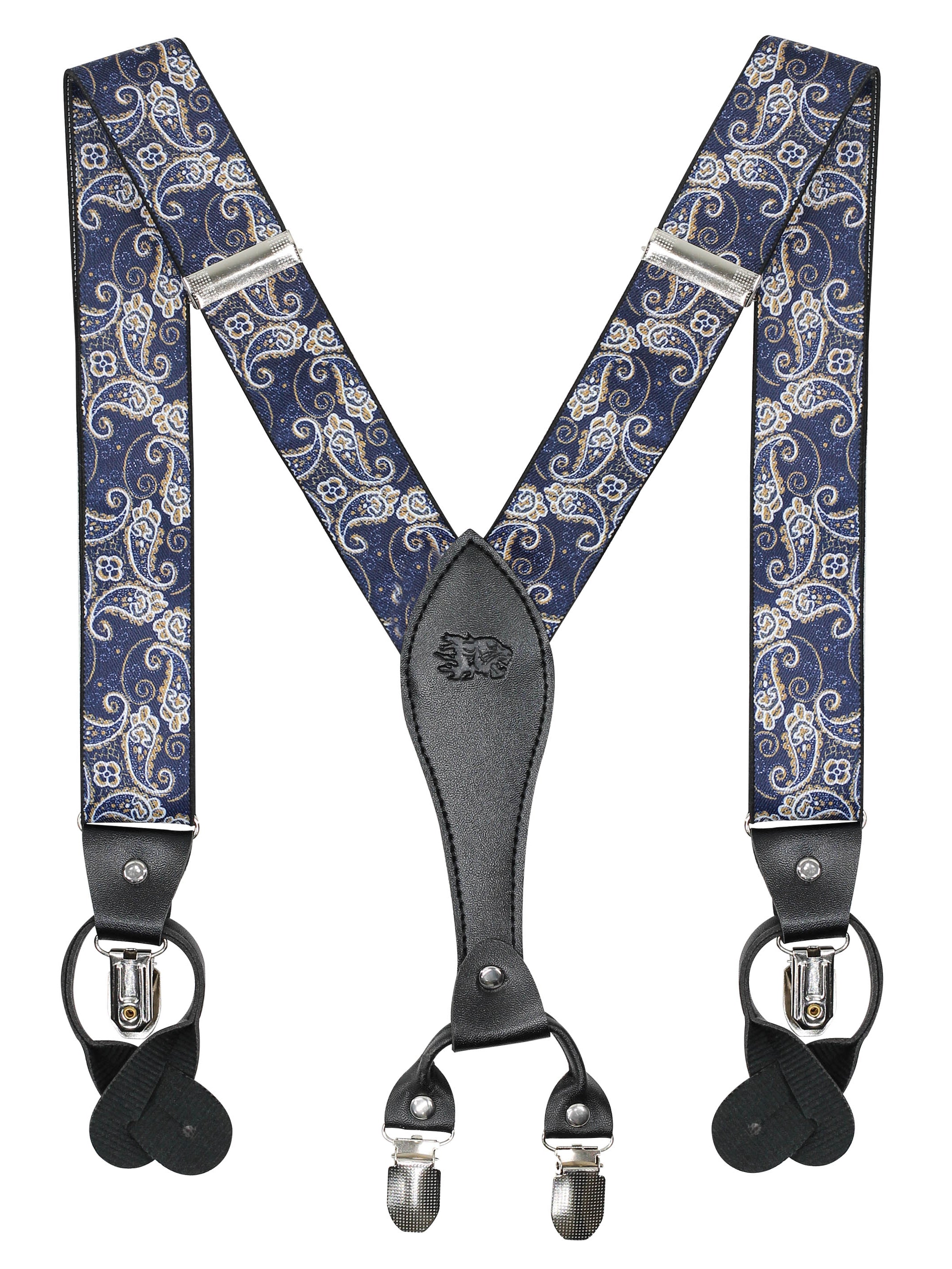 NAVY FLORAL ADJUSTABLE CLIP ON BRACES