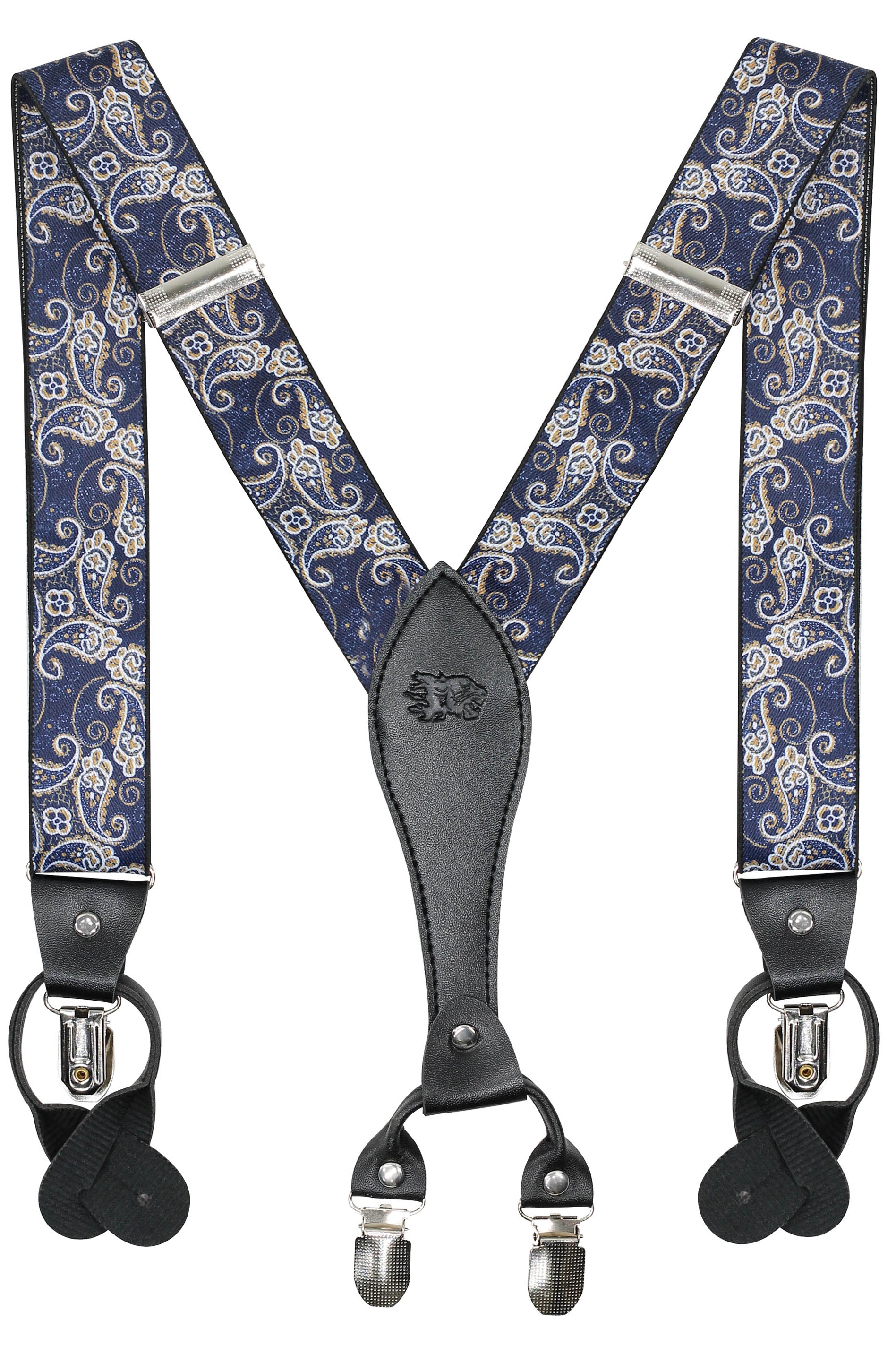 NAVY FLORAL ADJUSTABLE CLIP ON BRACES