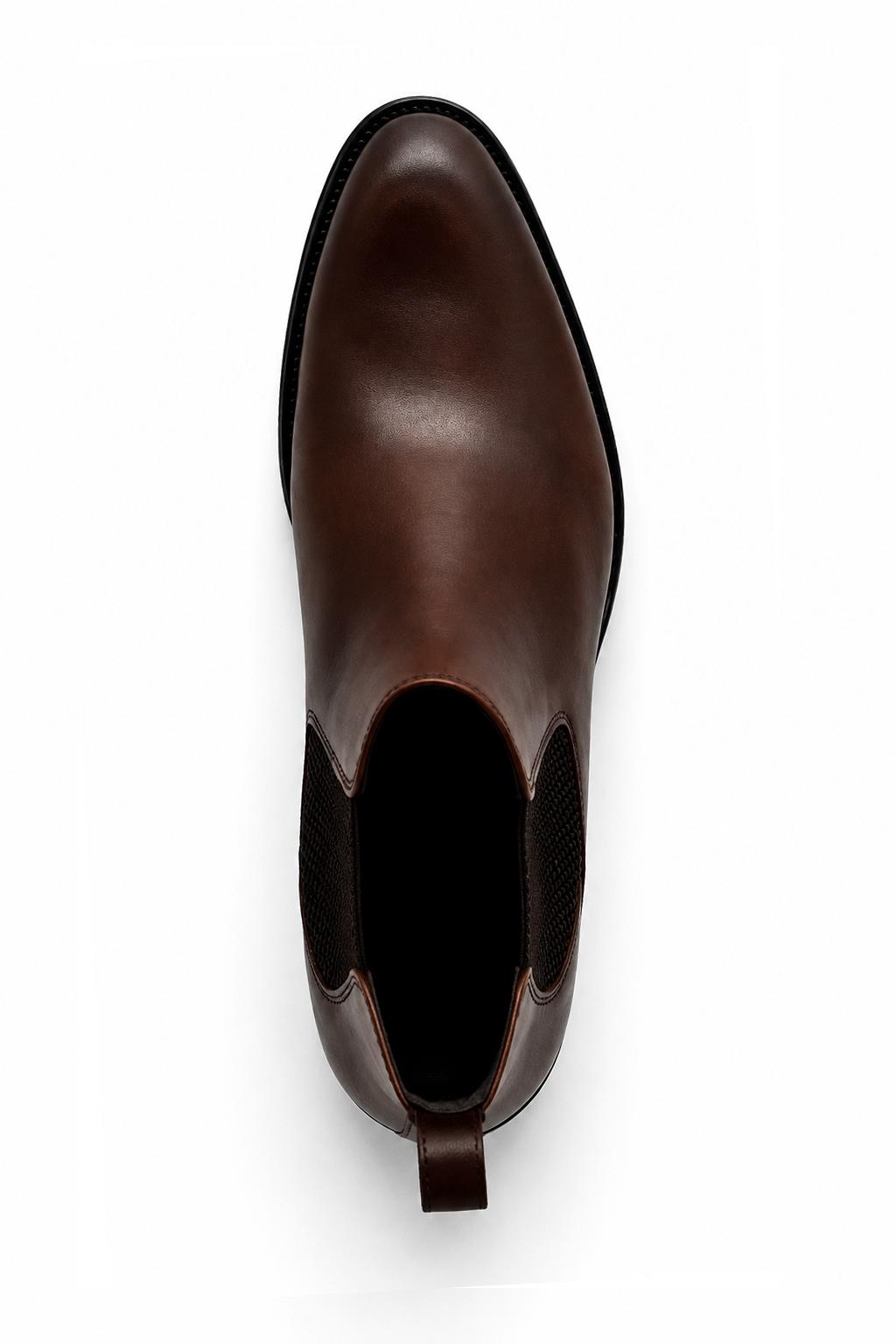 REMY Men’s Brown Burnished Polished Leather Chelsea Boots Sartorial Shoes