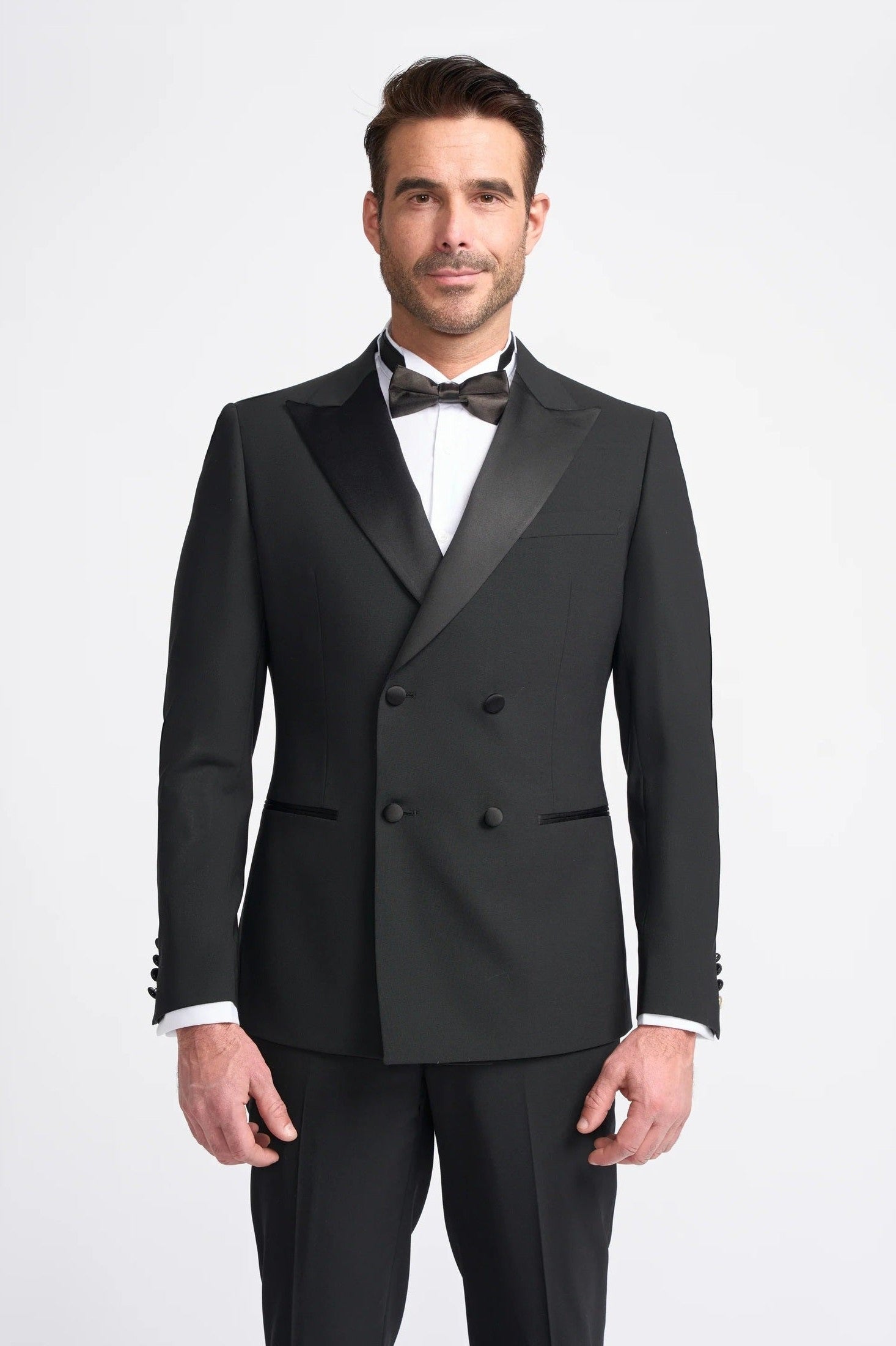 MENS ASPEN BLACK DOUBLE BREASTED SUIT CAVANI