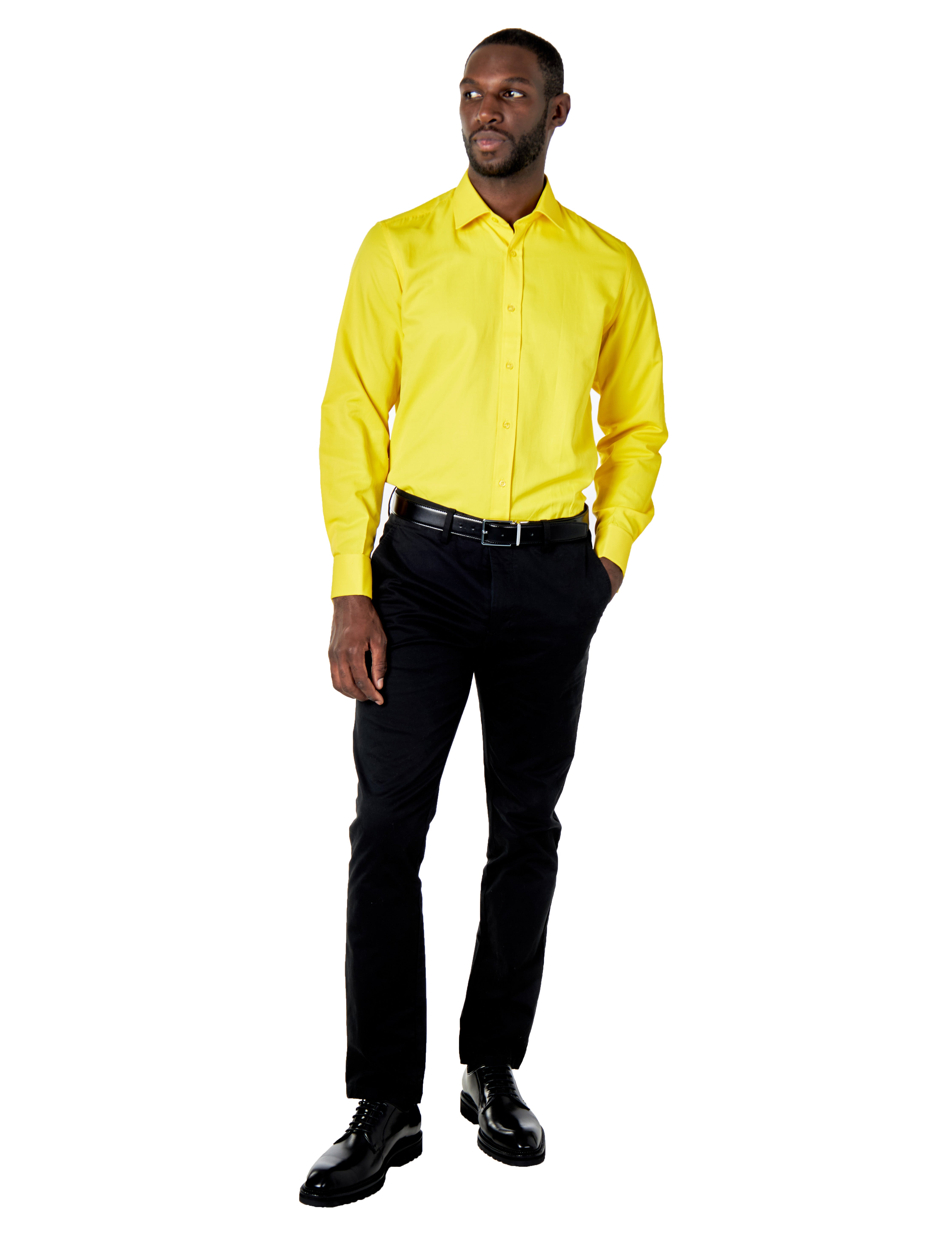PLAIN YELLOW CLASSIC SHIRT - TAILORED FIT – MID COLLAR