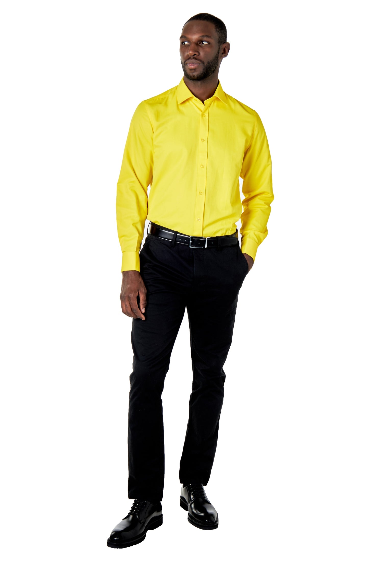 PLAIN YELLOW CLASSIC SHIRT - TAILORED FIT – MID COLLAR