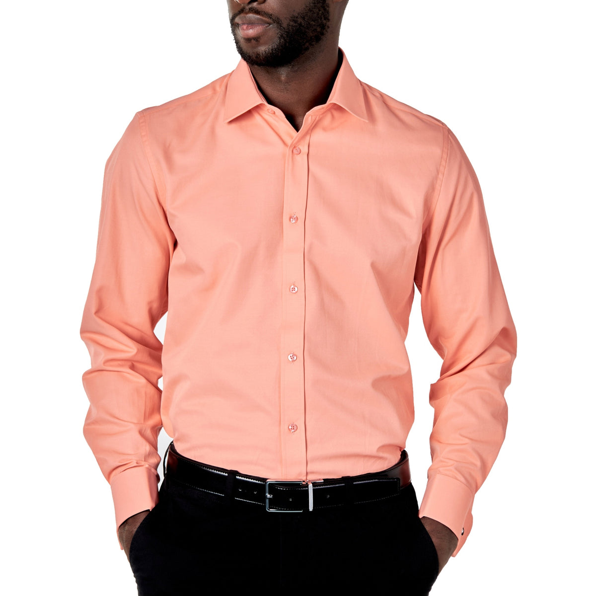 peach dress shirt PLAIN PEACH CLASSIC SHIRT
