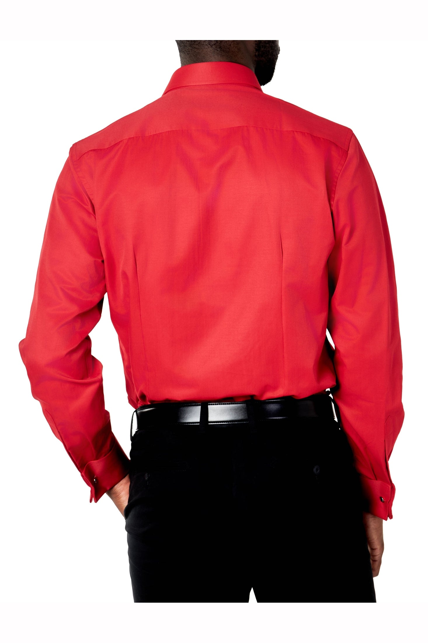 CLASSIC RED DOUBLE CUFF TAILORED FIT SHIRT WITH CUFFLINKS