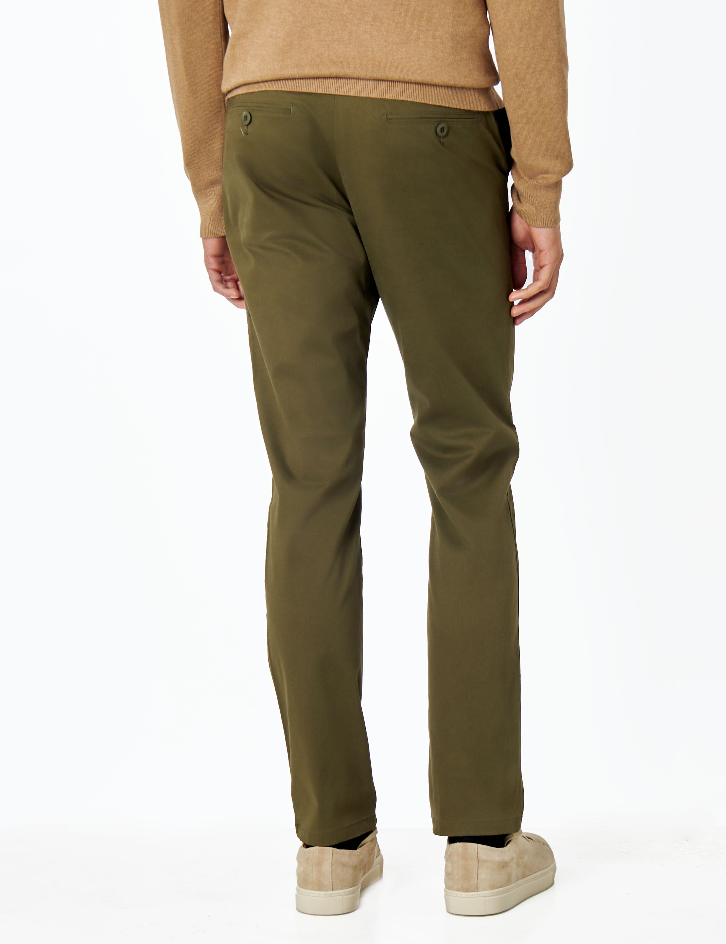 KHAKI MENS STRETCH COTTON SMART CHINOS