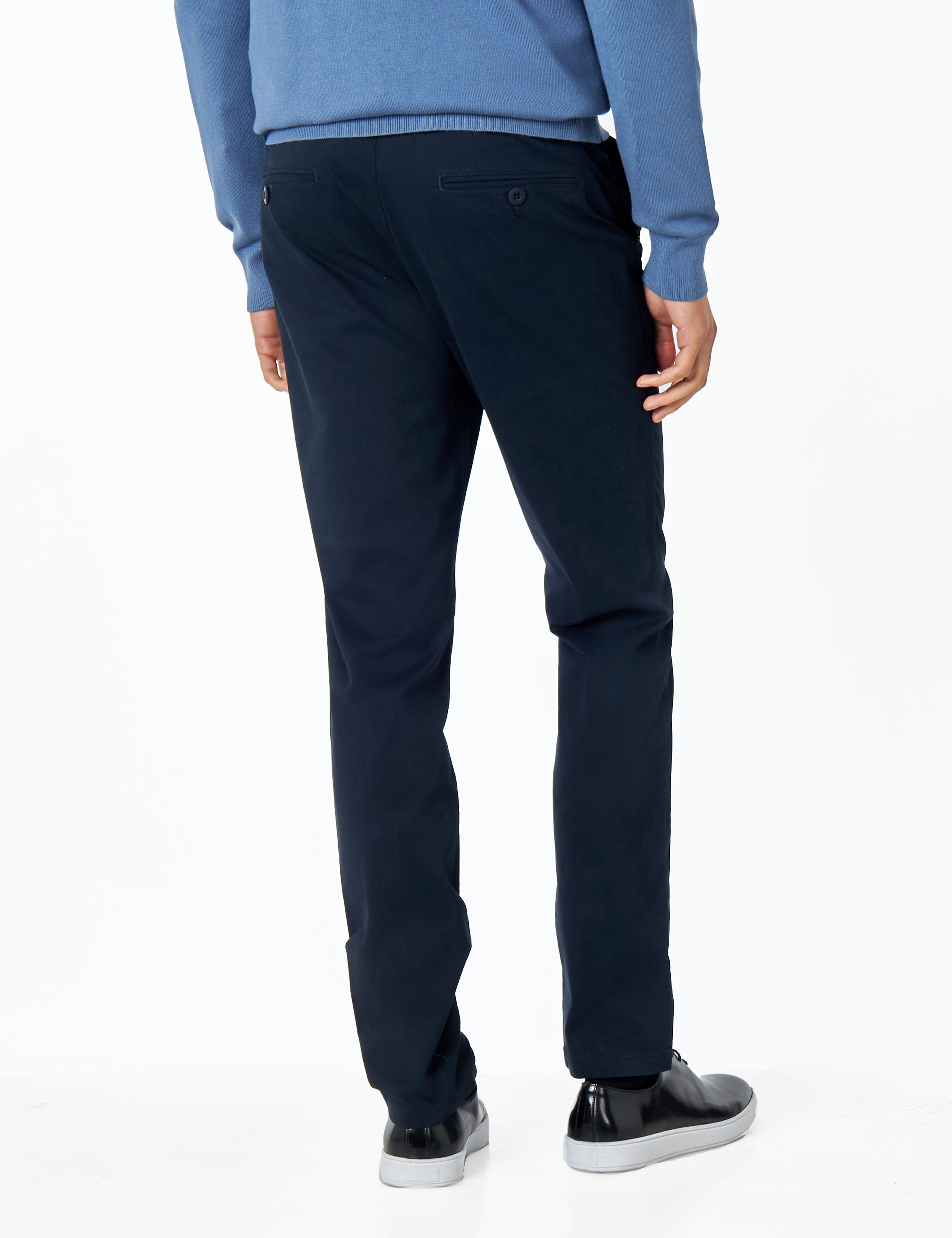 DARK NAVY BLUE MENS STRETCH COTTON SMART CHINOS