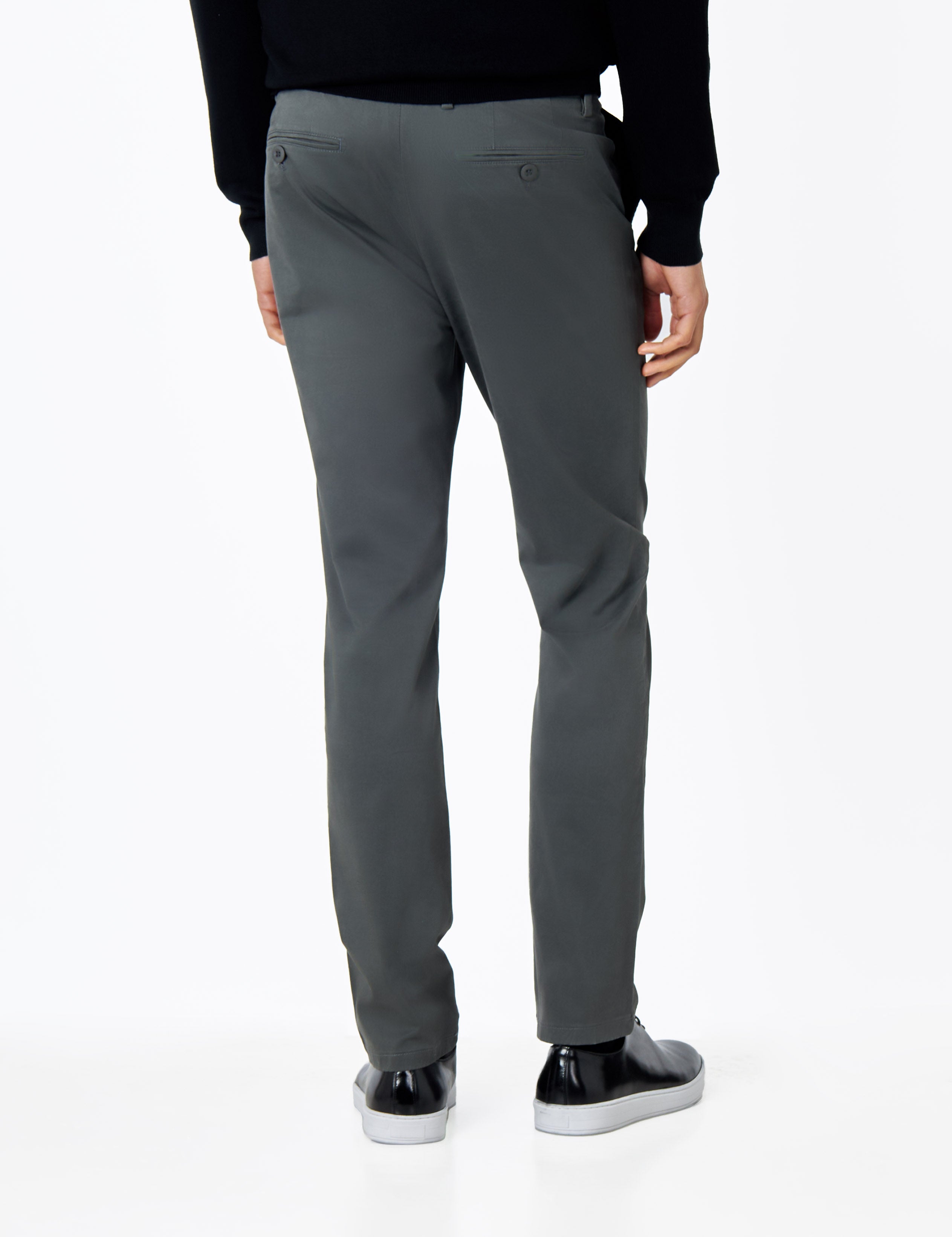CHARCOAL GREY MENS STRETCH COTTON SMART CHINOS
